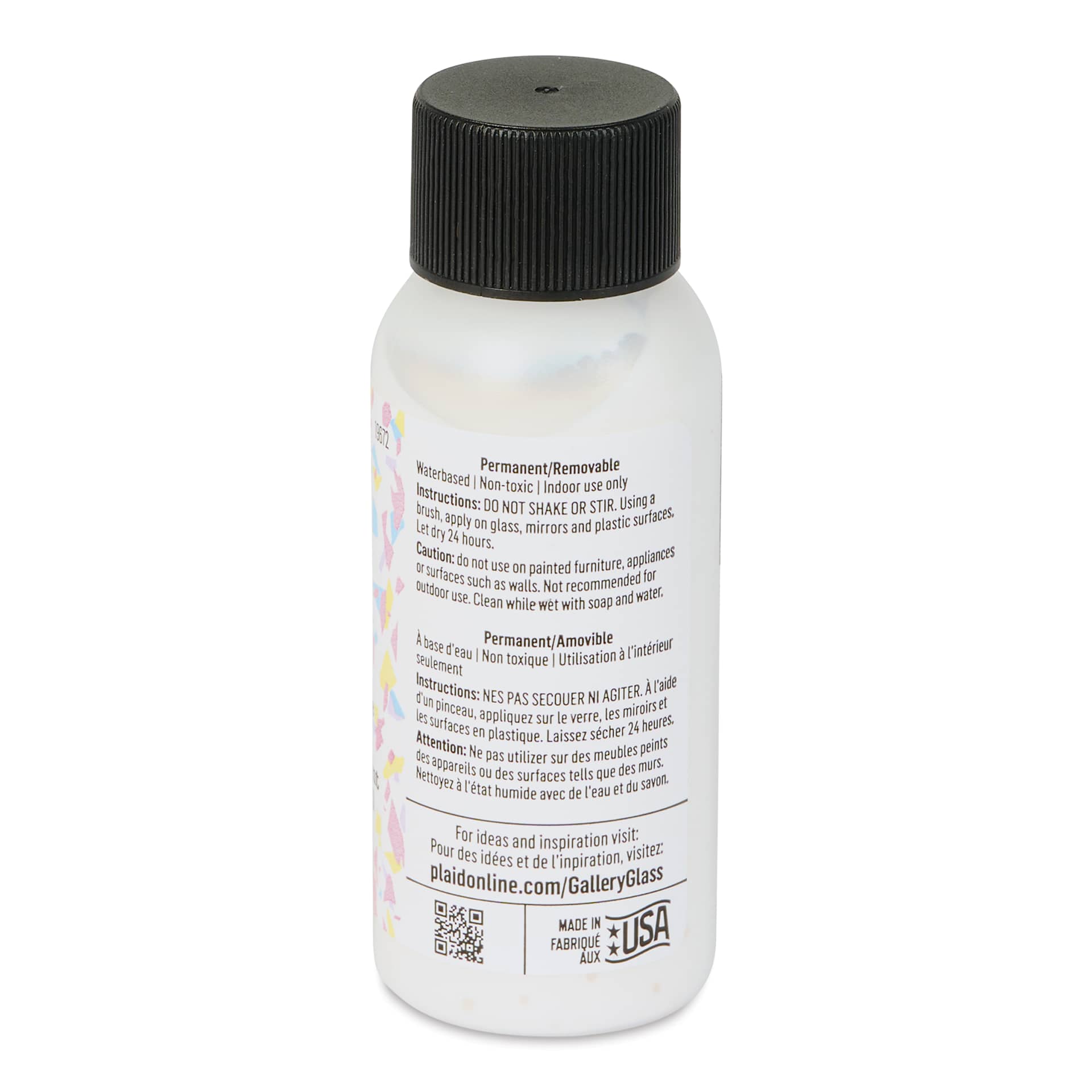 Gallery Glass Stained Glass Confetti Paint - Hologram, 2 oz - back
