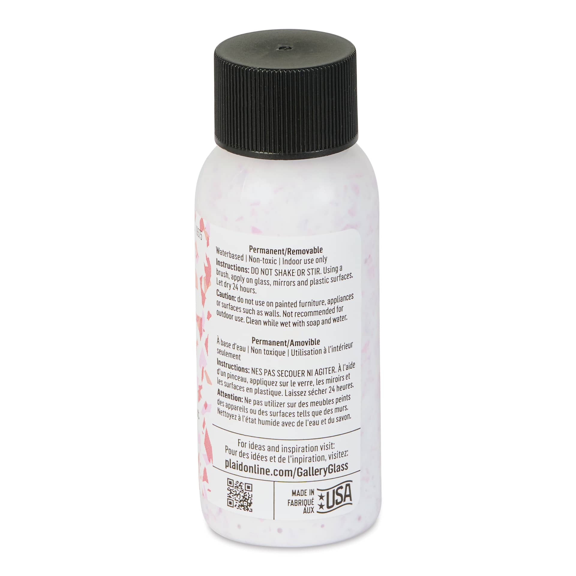 Gallery Glass Stained Glass Confetti Paint - Berry, 2 oz - back