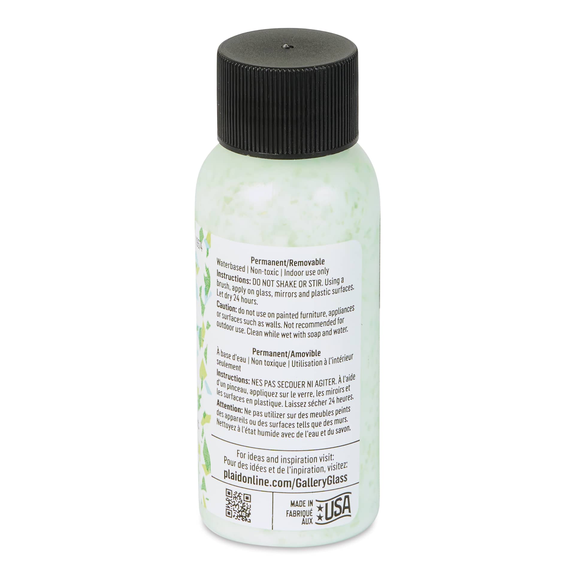 Gallery Glass Stained Glass Confetti Paint - Green, 2 oz - back