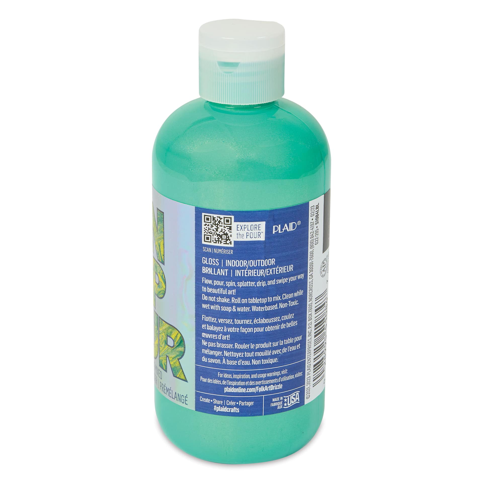 FolkArt Drizzle Acrylic Pouring Paint - Lucky Flash Color Shift, 9 oz side view