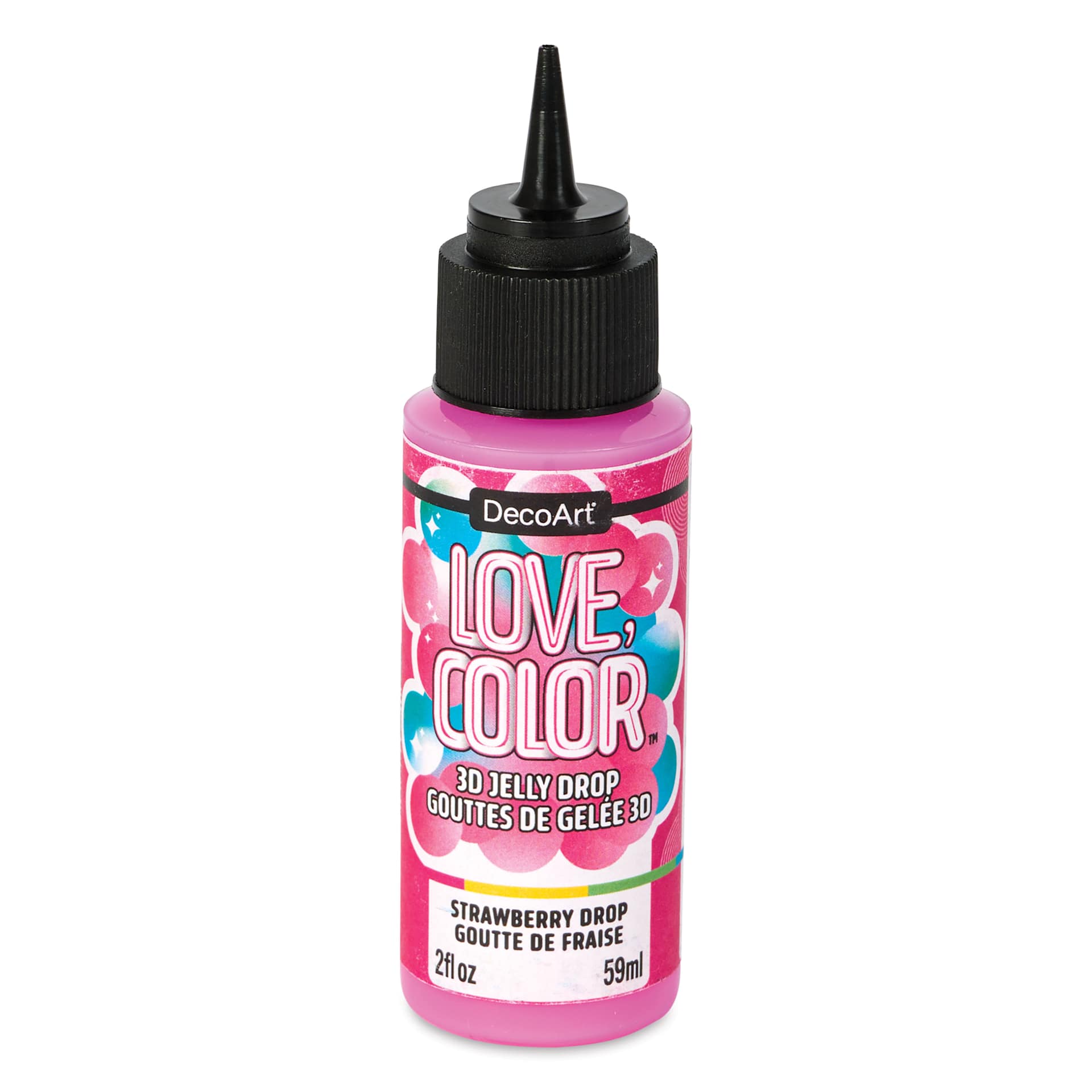DecoArt Love, Color 3D Jelly Drop Acrylic Paint - Strawberry Drop, 2 oz