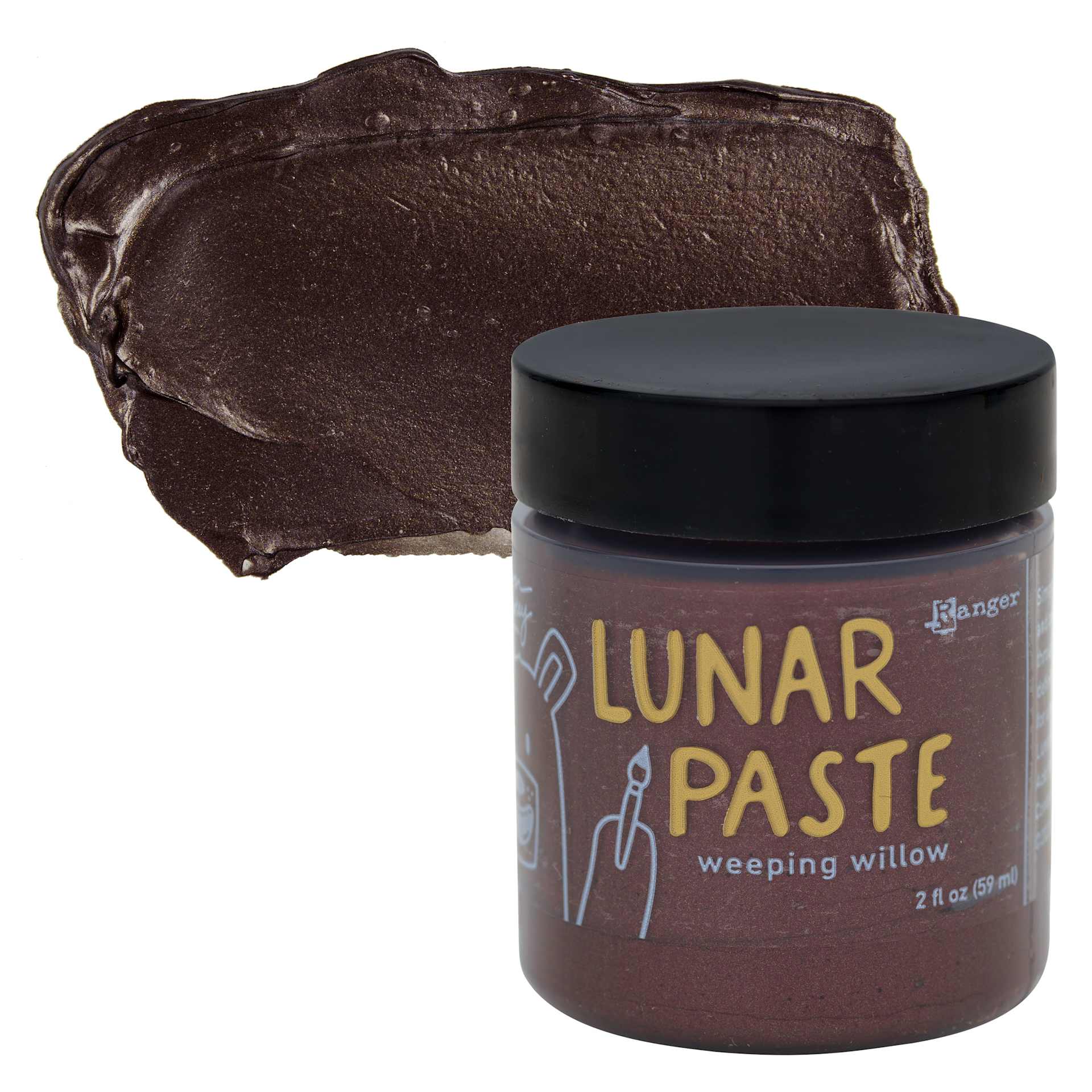 Simon Hurley Create Lunar Acrylic Paste - Weeping Willow, 2 oz jar and swatch