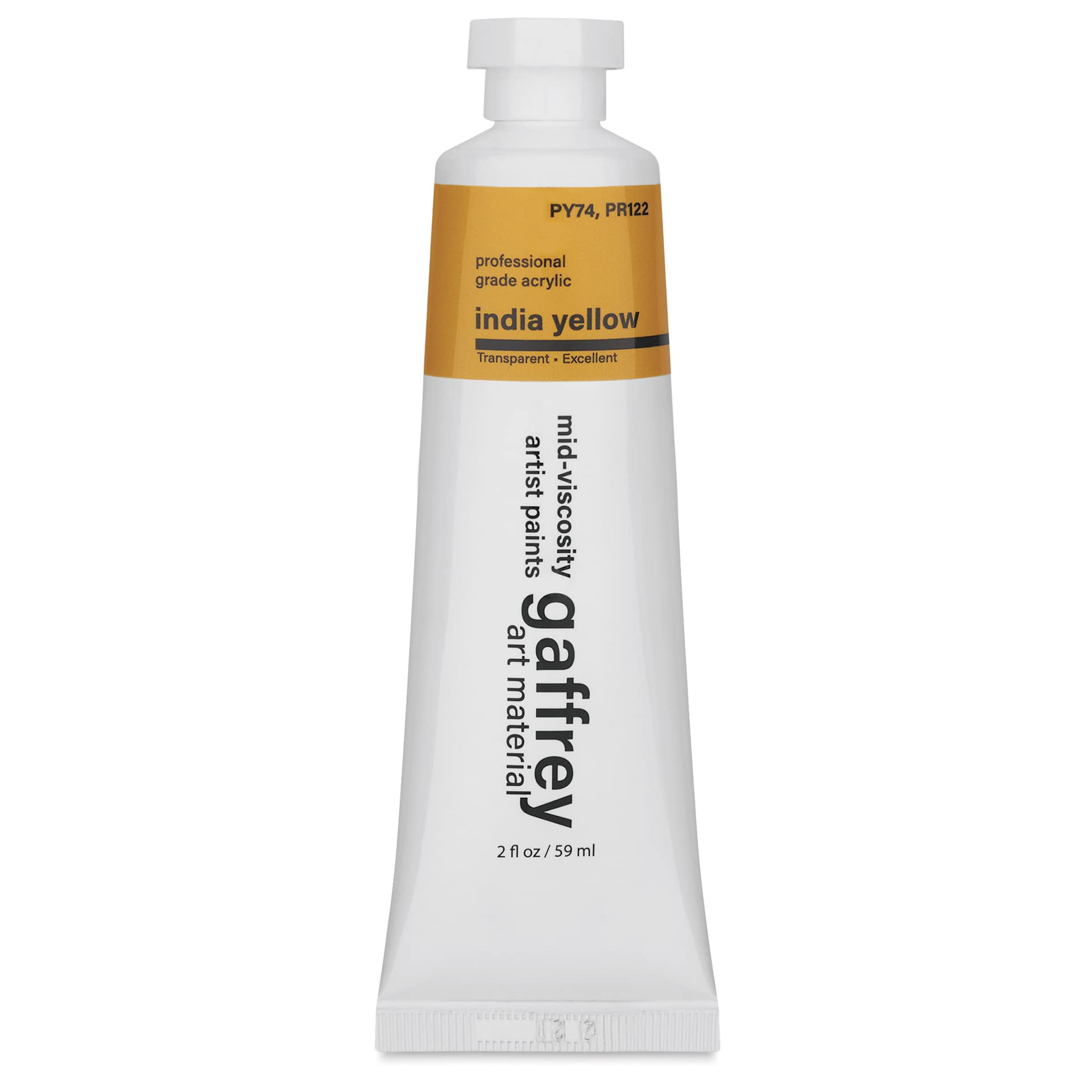 Gaffrey Art Material Standard Body Acrylic Paint - India Yellow, 59 ml tube