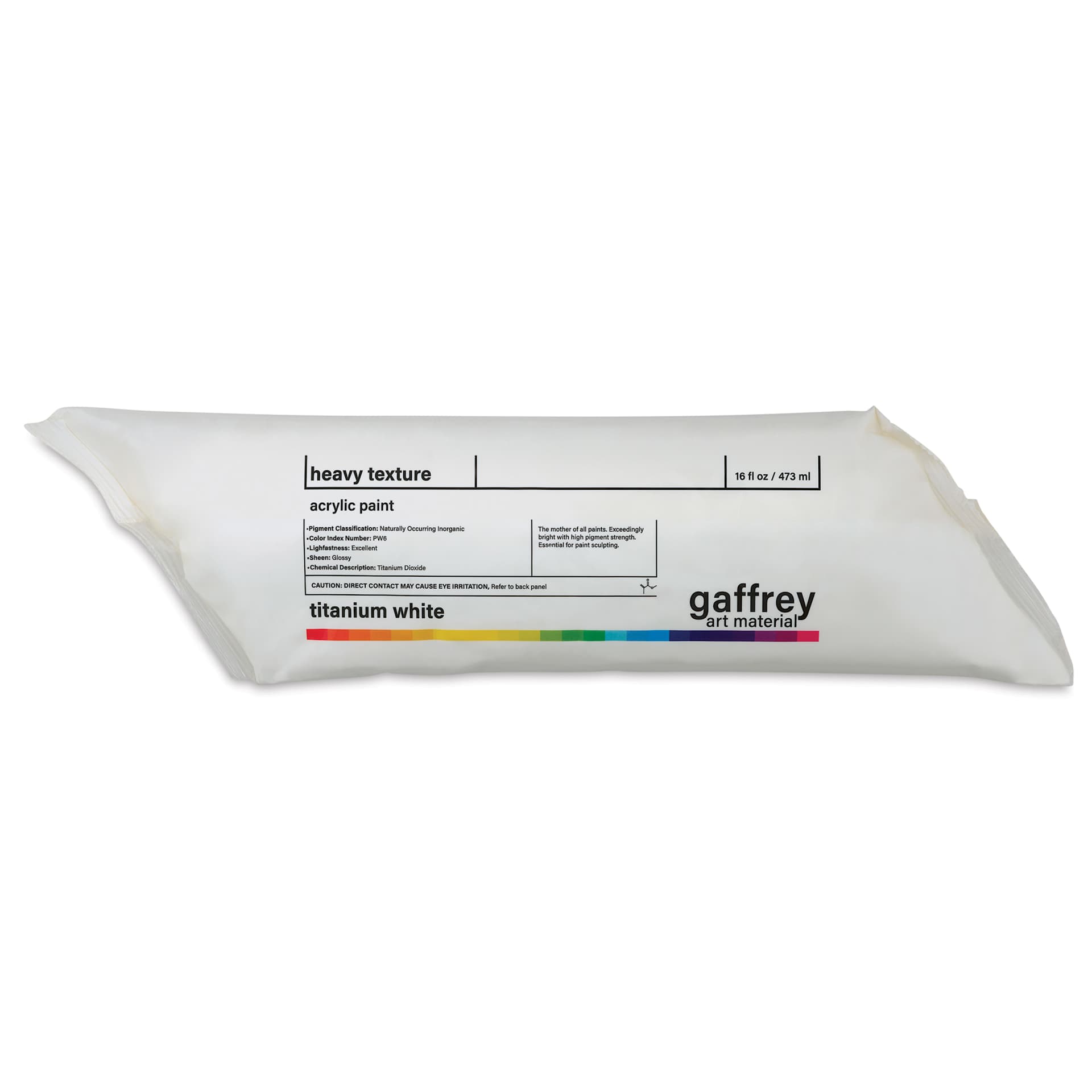 Gaffrey Heavy Body Texture Acrylic Paint - Titanium White, 16 oz