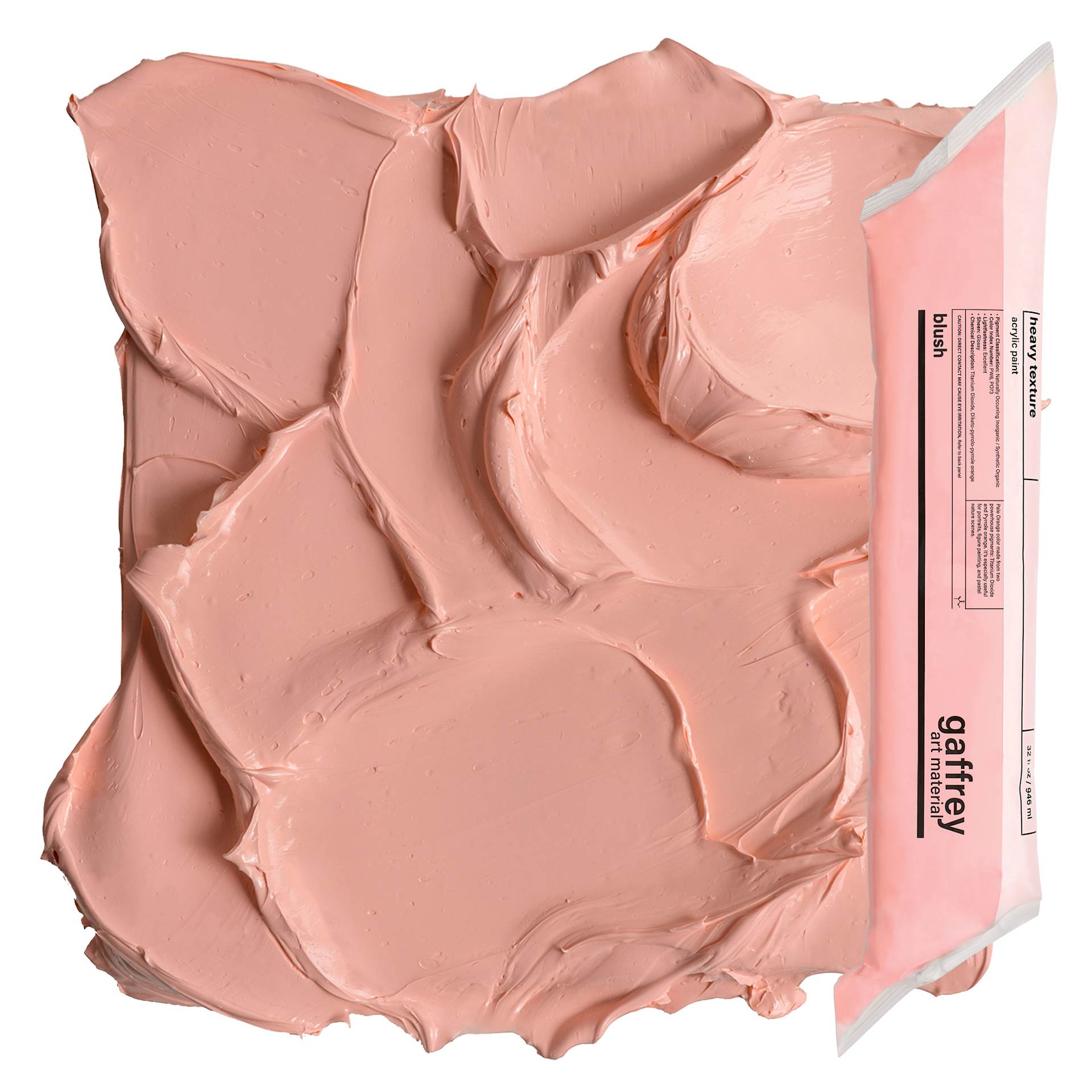 Gaffrey Heavy Body Texture Acrylic Paint - Blush, 32 oz and swatch