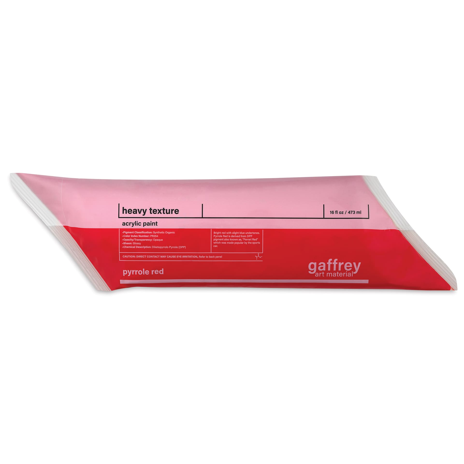 Gaffrey Heavy Body Texture Acrylic Paint - Pyrrole Red, 16 oz