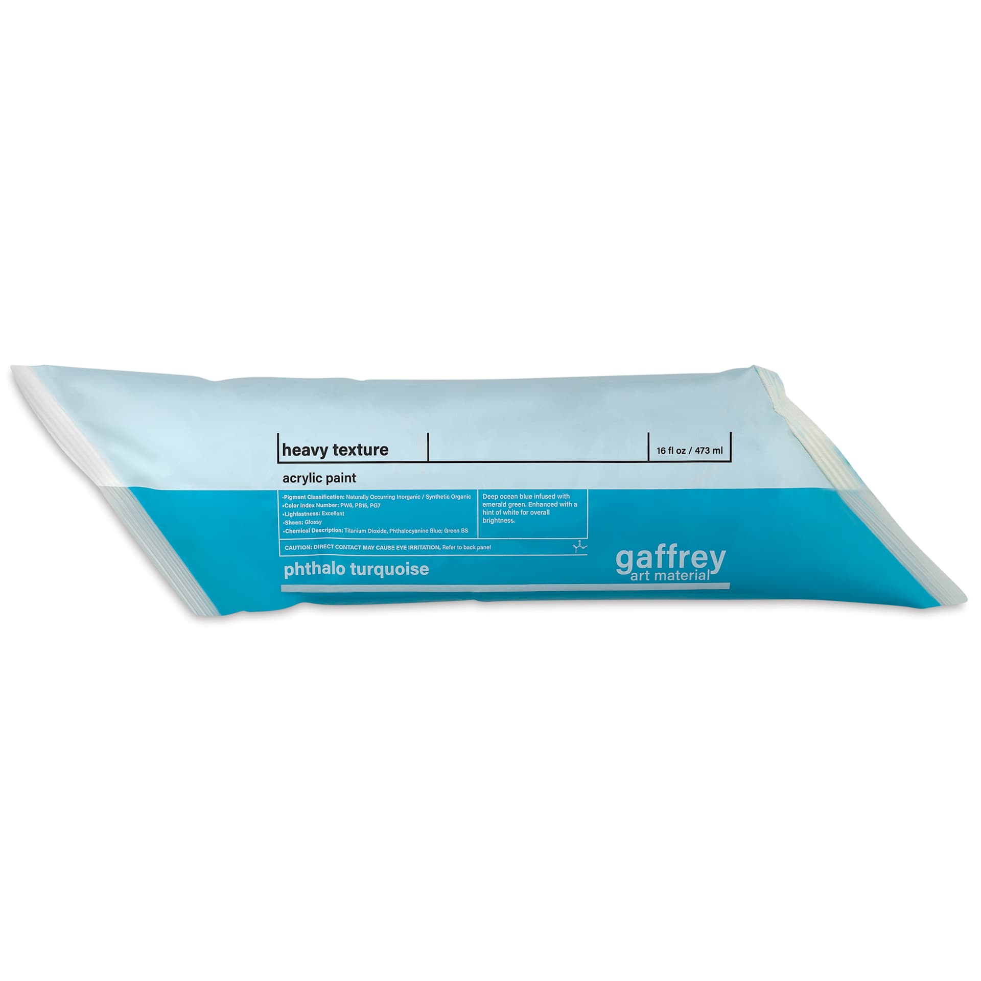 Gaffrey Heavy Body Texture Acrylic Paint - Phthalo Turquoise, 16 oz