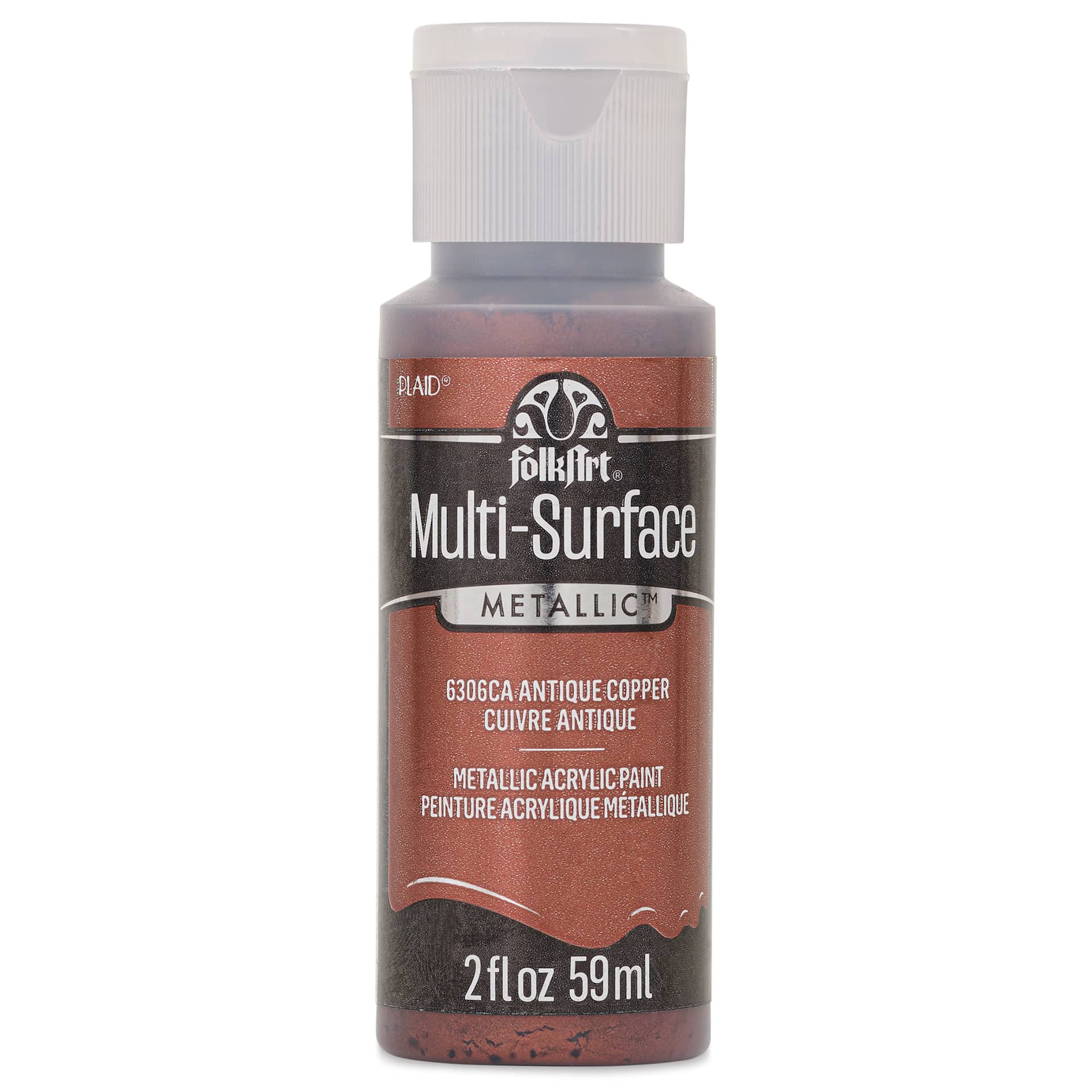 FolkArt Multi-Surface Metallic Acrylic Paint - Antique Copper, 59 ml
