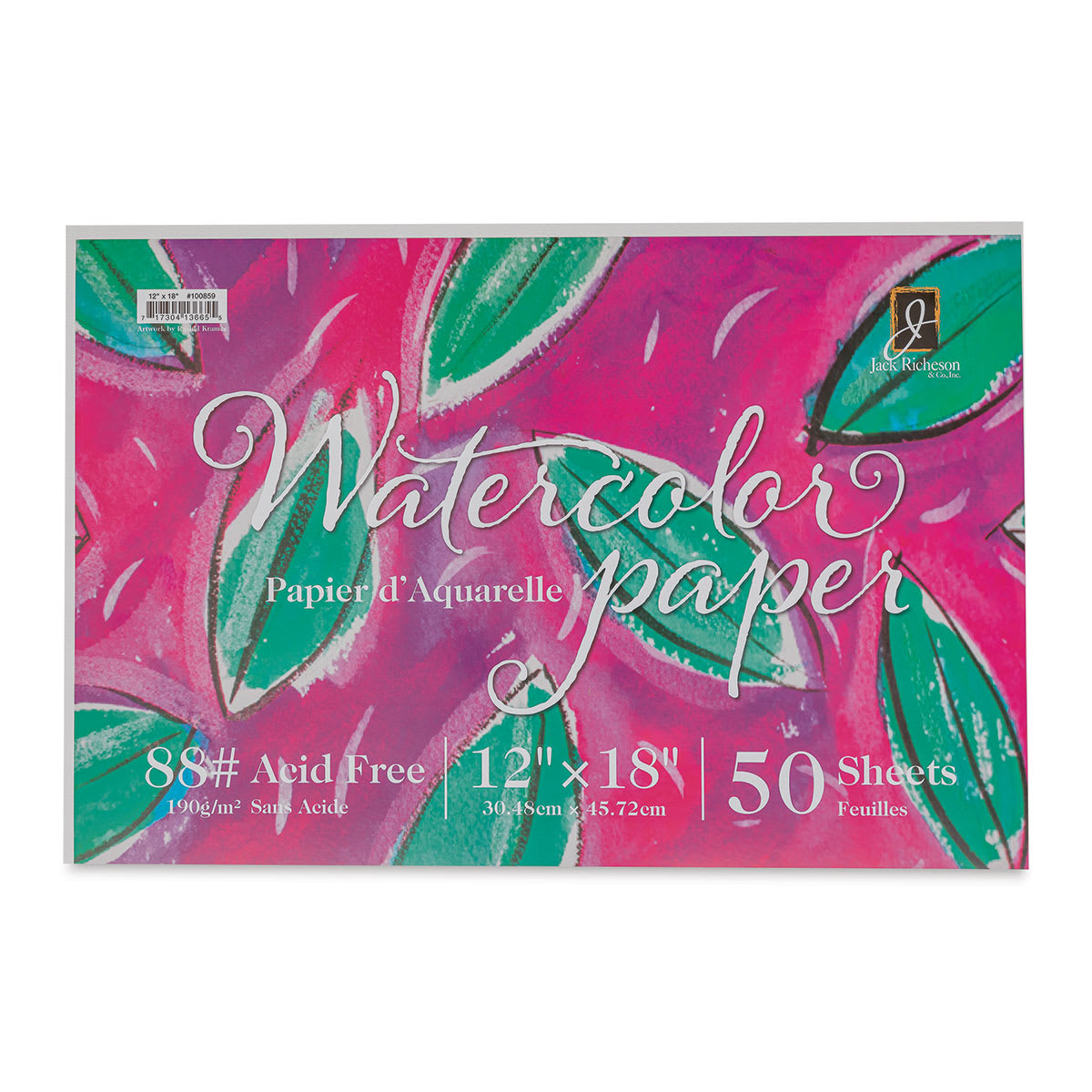 Richeson Bulk Pack Watercolor Paper - 12" x 18", 88 lb, Pkg of 50 Sheets