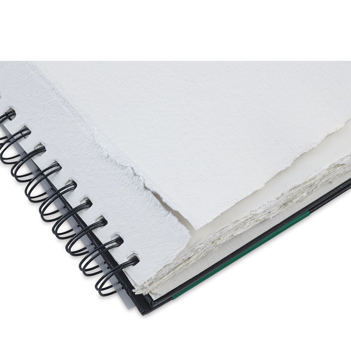 Indigo Artpapers Watercolor Hard Cover WiroPad - 6" x 12", page being torn from pad