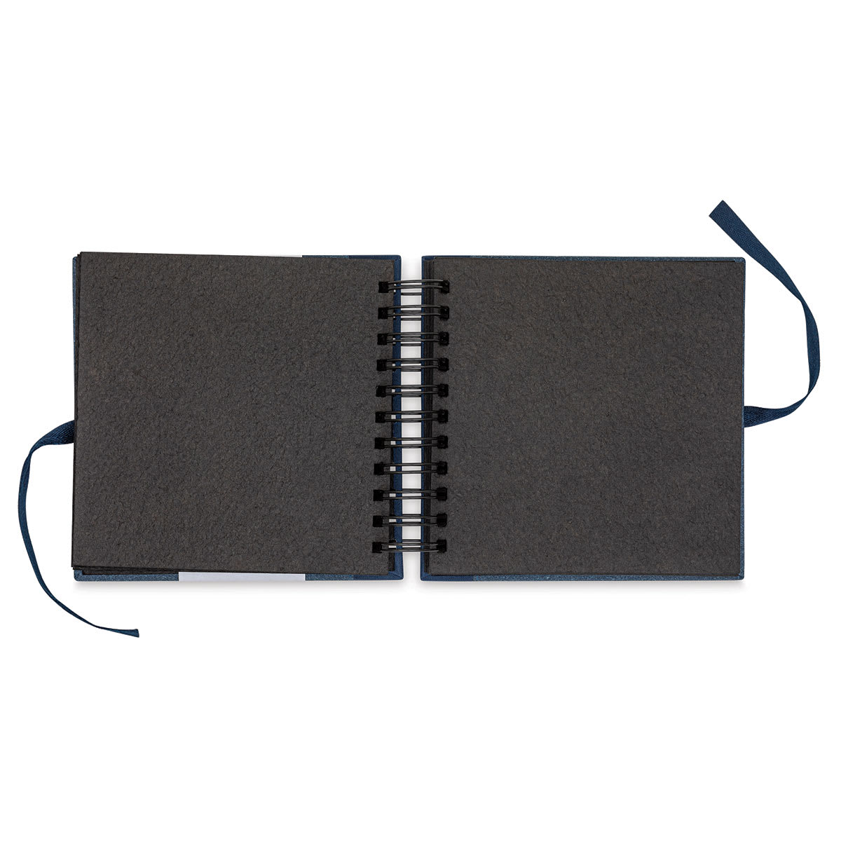 Shizen Design Black Watercolor Journal - Rough surface journal laying open to show black pages