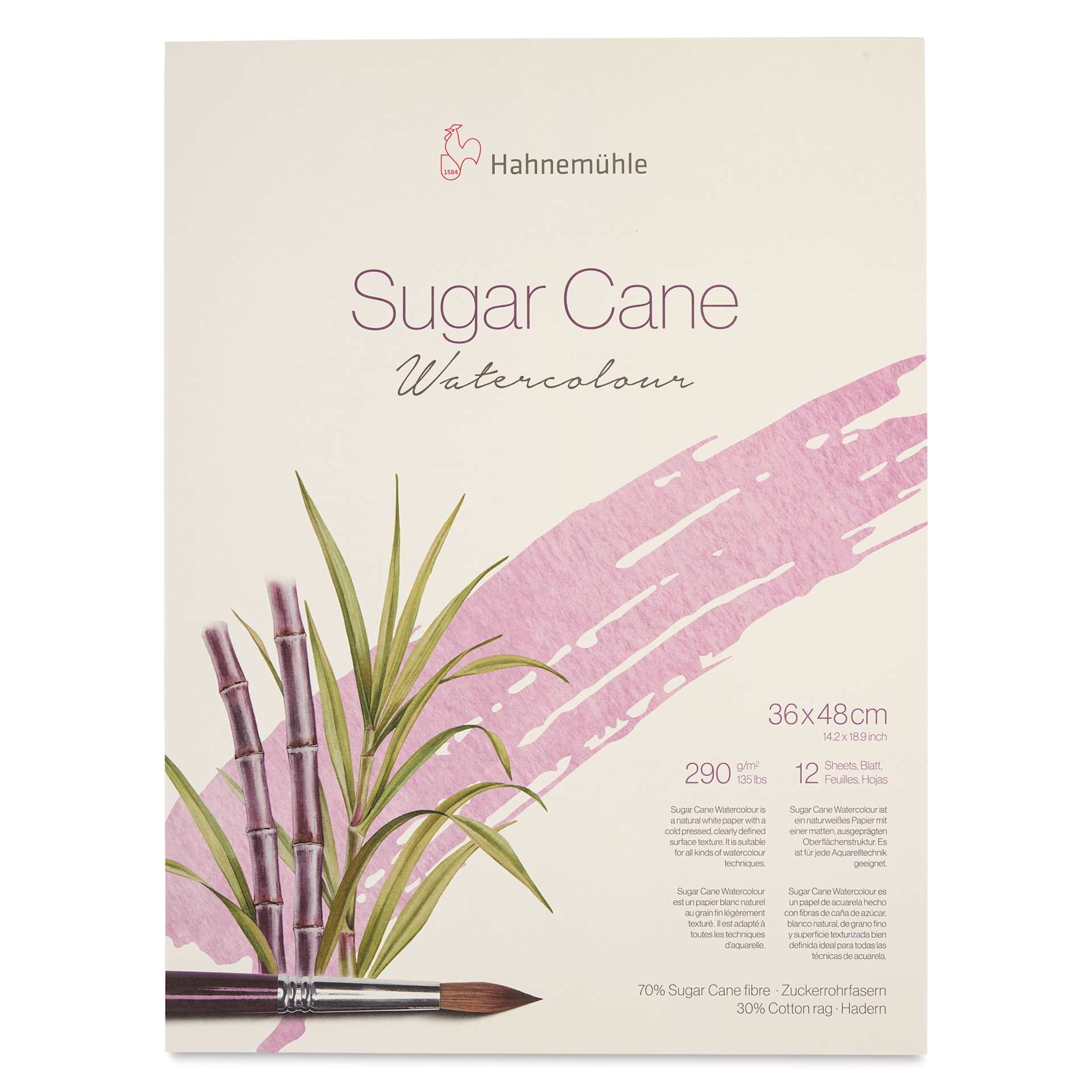 Hahnemühle Sugar Cane Watercolor Block - 14.2" x 18.9", front cover