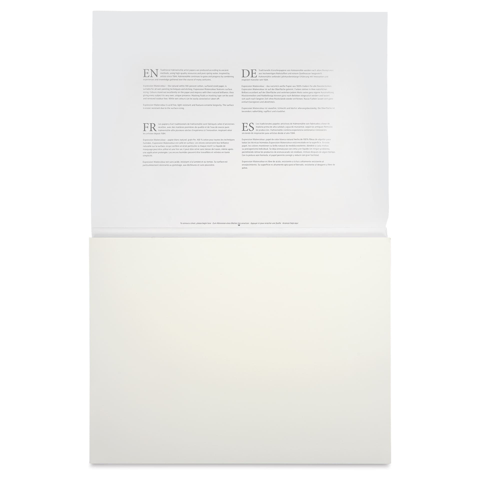 Hahnemühle Expressions Watercolor Block - 11.8" x 15.7", 20 Sheets, 300 gsm - open