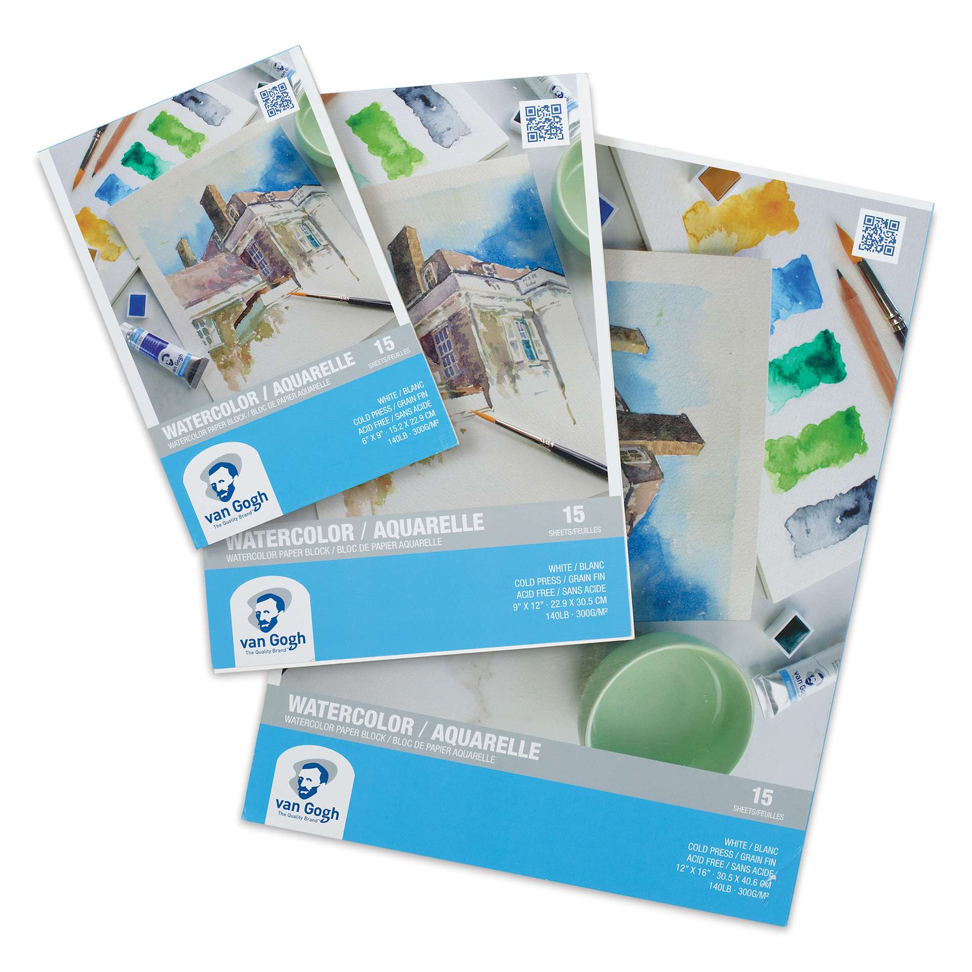 Van Gogh Watercolor Blocks, various sizes shown