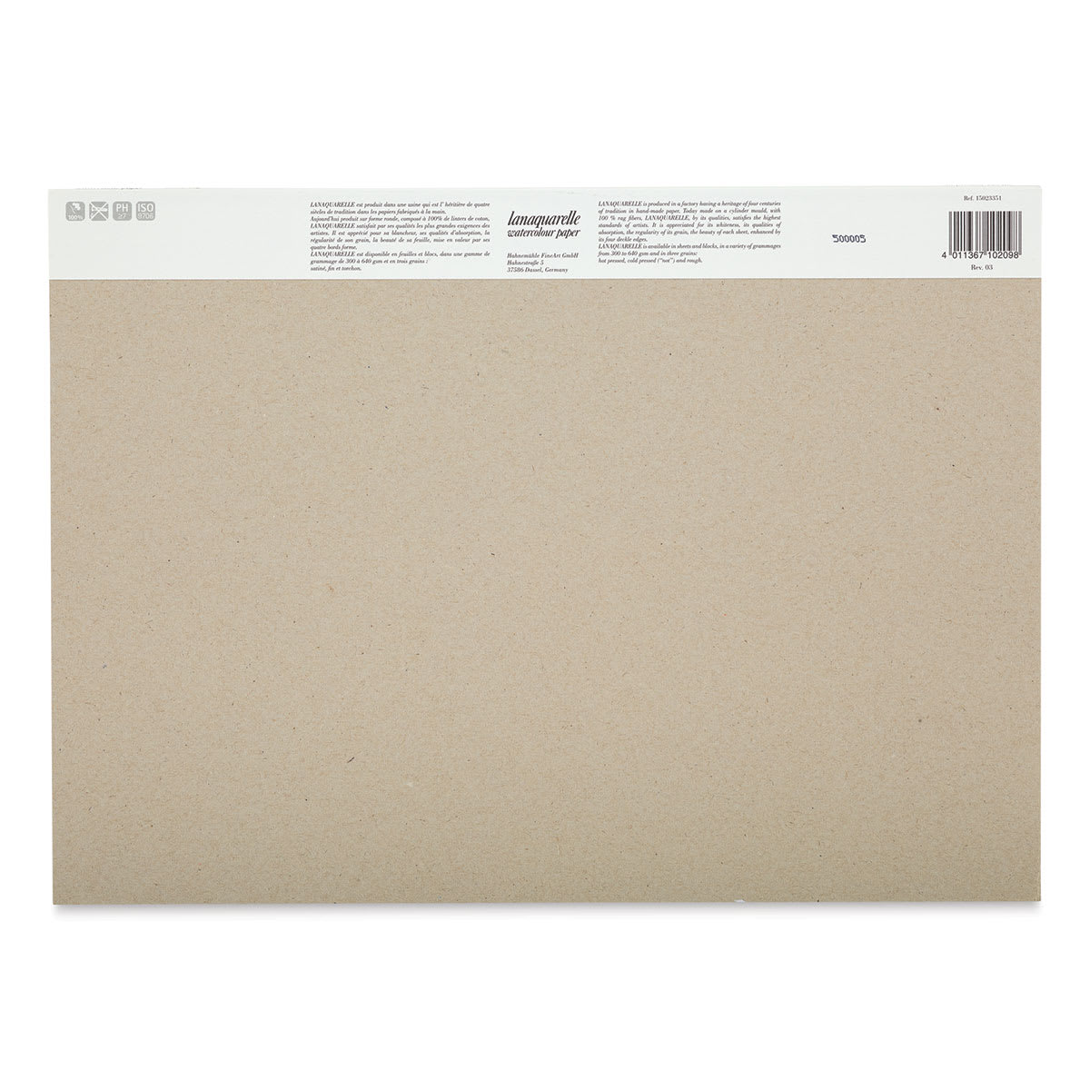 Lanaquarelle Watercolor Block - 10" x 14", Cold Press, 20 Sheets - back