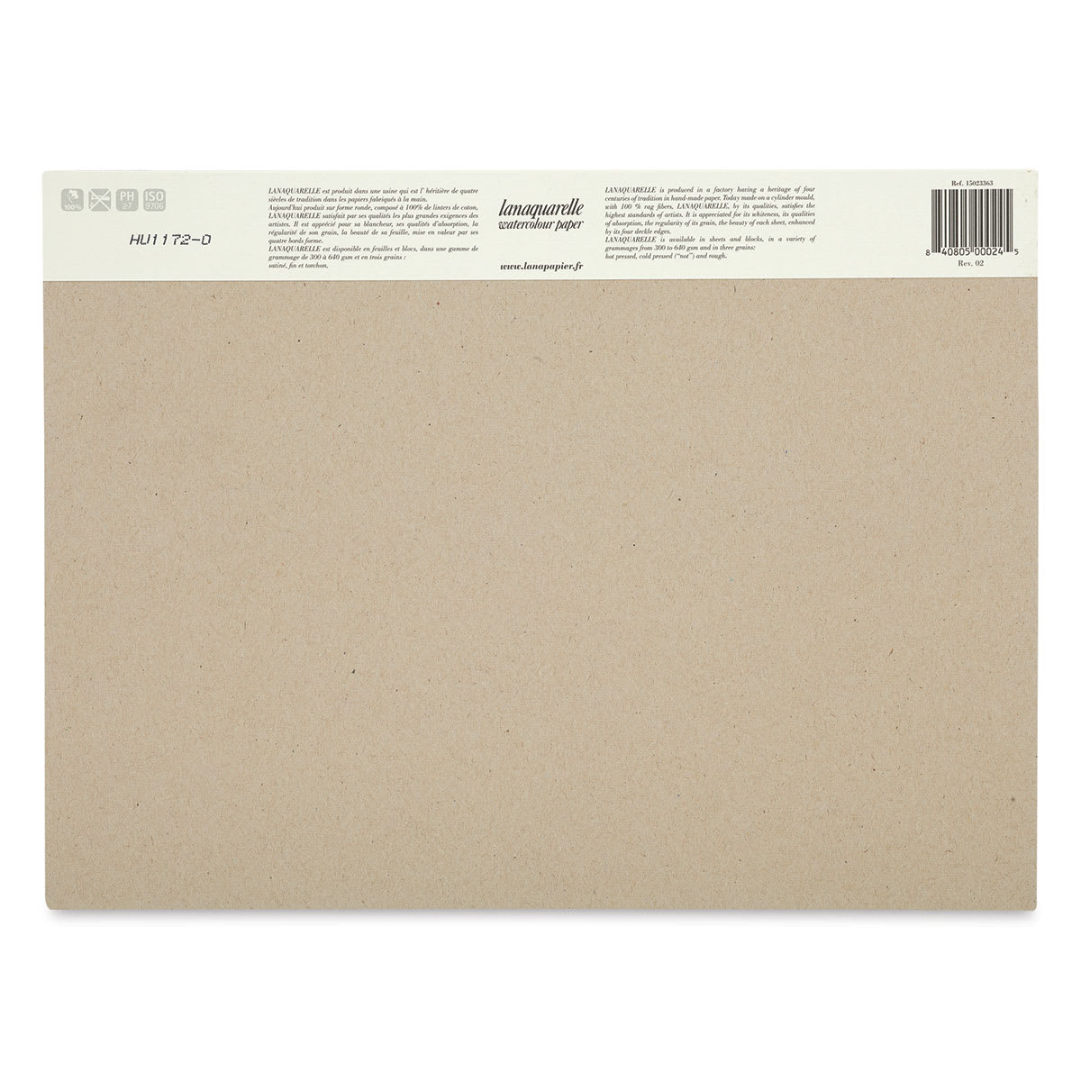Lanaquarelle Watercolor Block - 9" x 12", Hot Press, 20 Sheets - back
