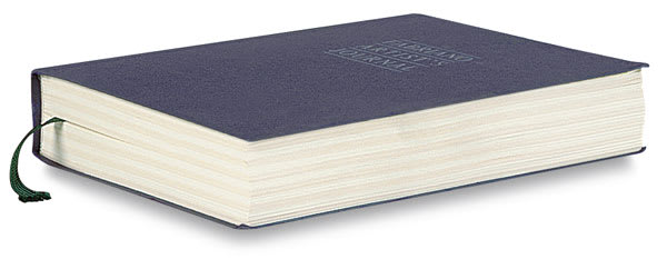 Fabriano Artist's Journal - Sharply angled view of Journal showing pages and ribbon bookmark
