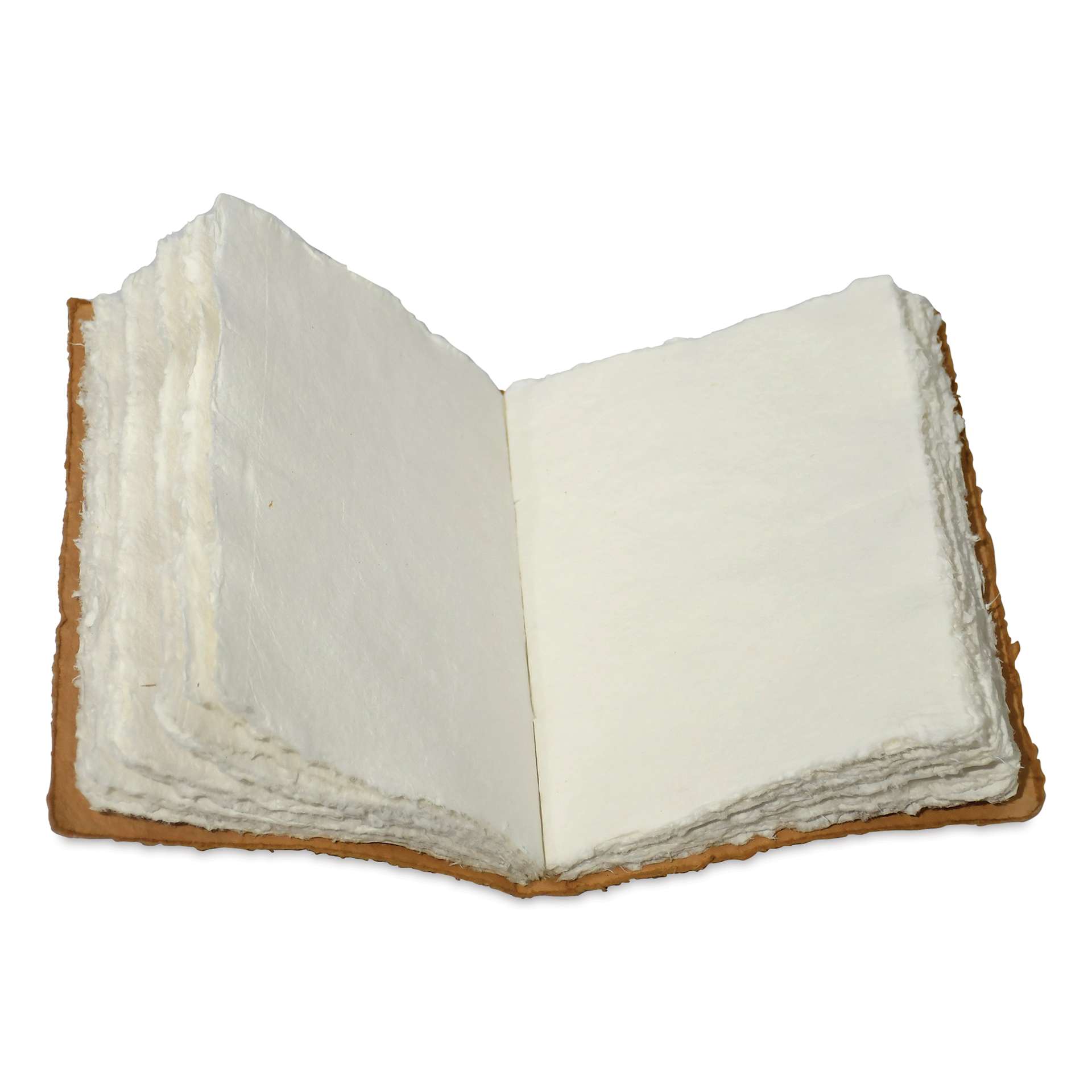 Lamali Codex Soft Cover Handmade Journal - 5-9/10" x 8-3/10", Tea, open