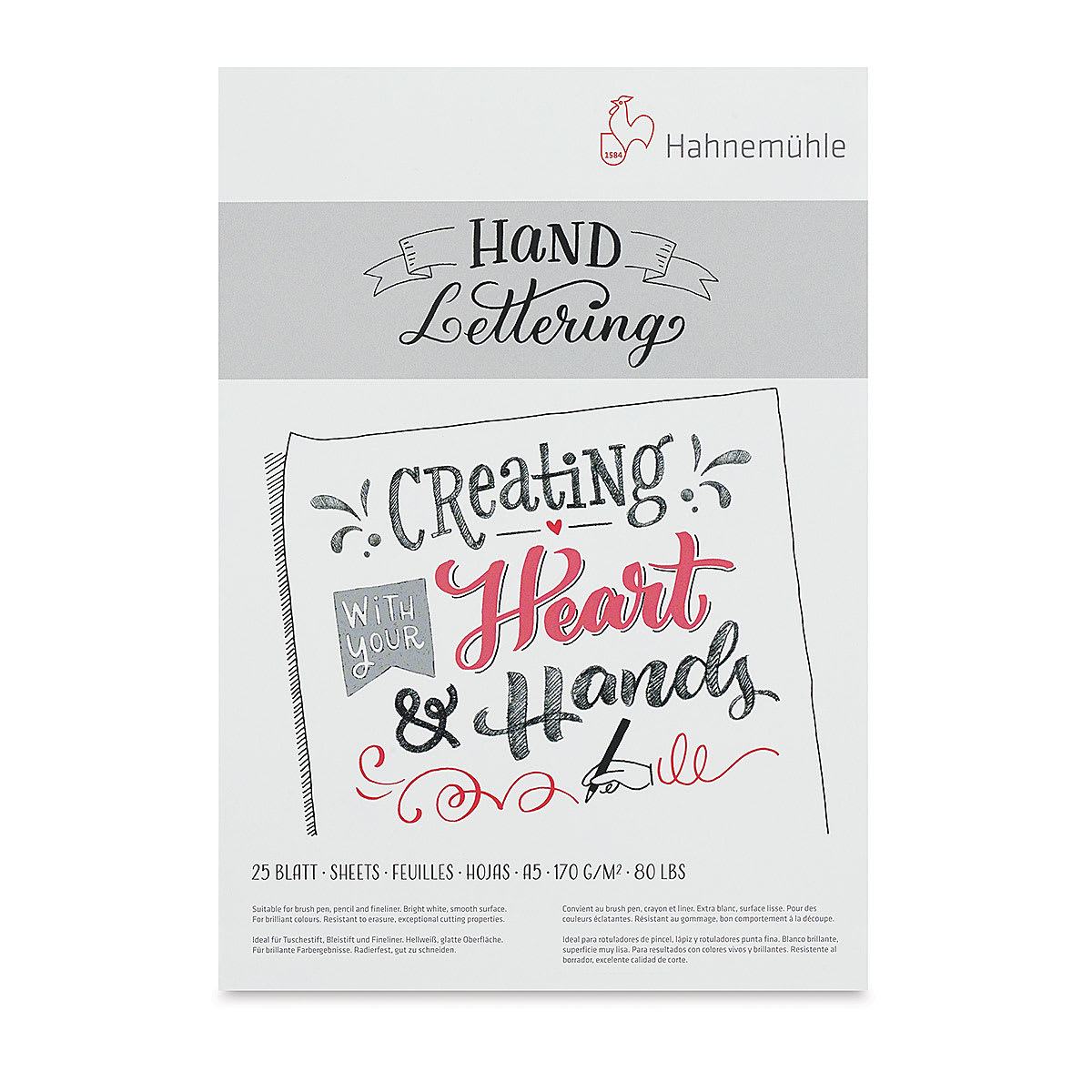 Hahnemühle Hand Lettering Pad - 5.83" x 8.27", 25 Sheets
