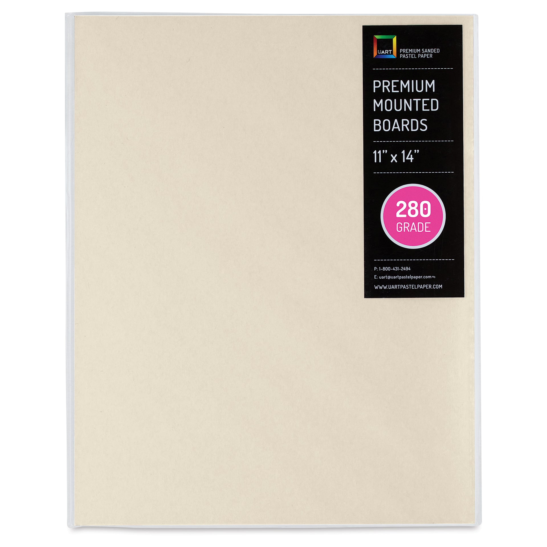 UArt Premium Sanded Pastel Paper Board - 11" x 14", Neutral, 280 Grit
