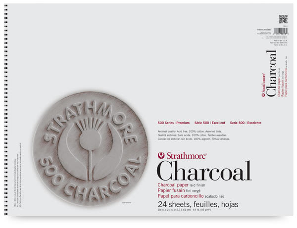 Charcoal Pad, 24 Sheets  Assorted Tints 18" x 24"  Front Cover 