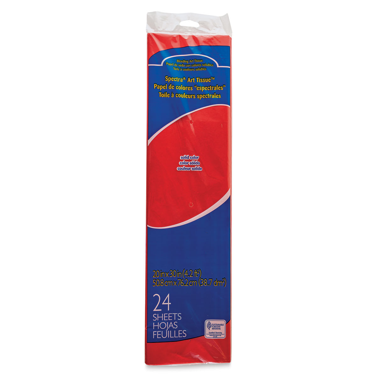 Spectra Deluxe Bleeding Art Tissue - 20" x 30", Scarlet, 24 Sheets