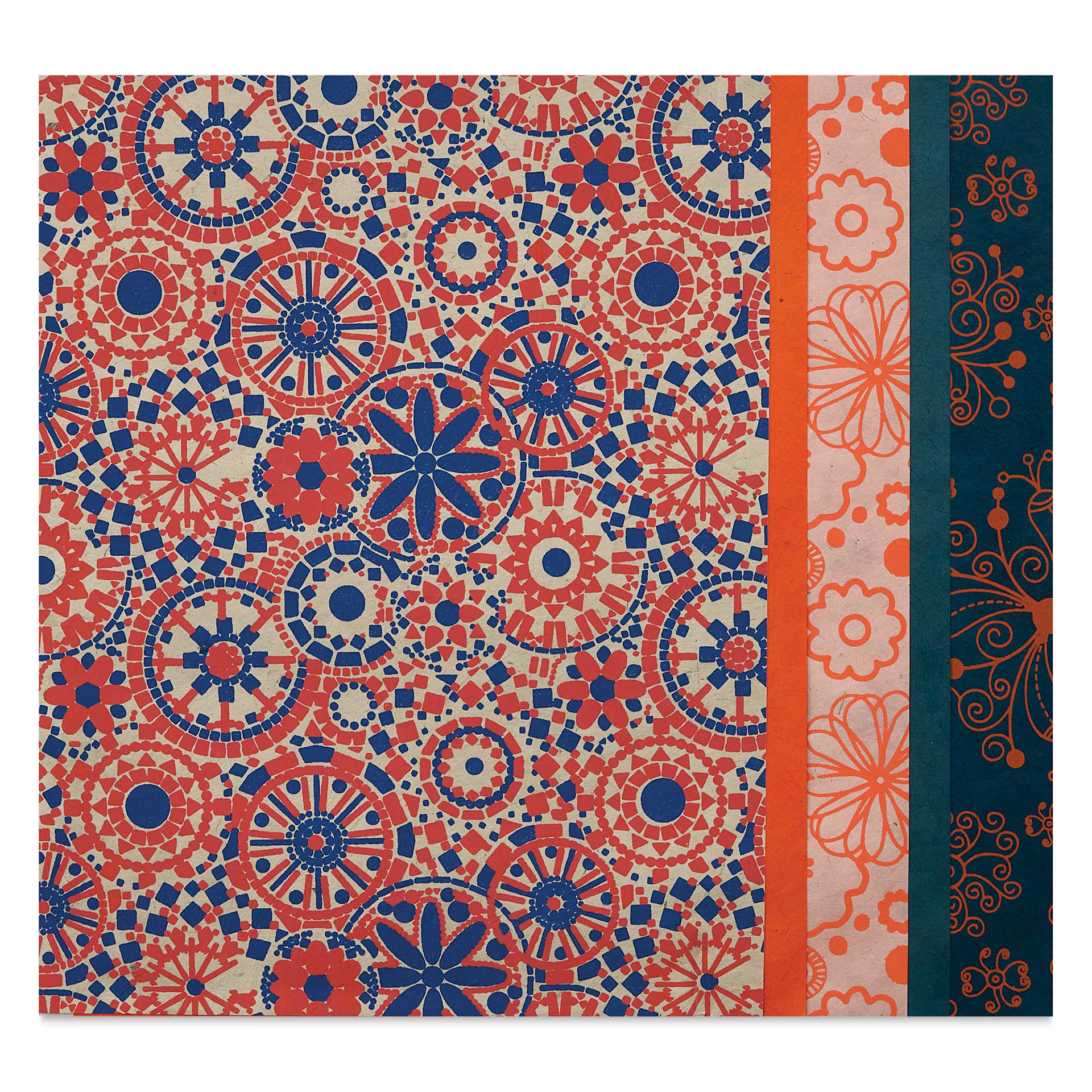 Aitoh Decorative Lokta Paper Pack - Oranges, 8-1/2" x 11", Pkg of 5
