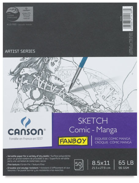 Comic-Manga Sketch Book, 80 sheets  Front Cover 8½'' × 11''