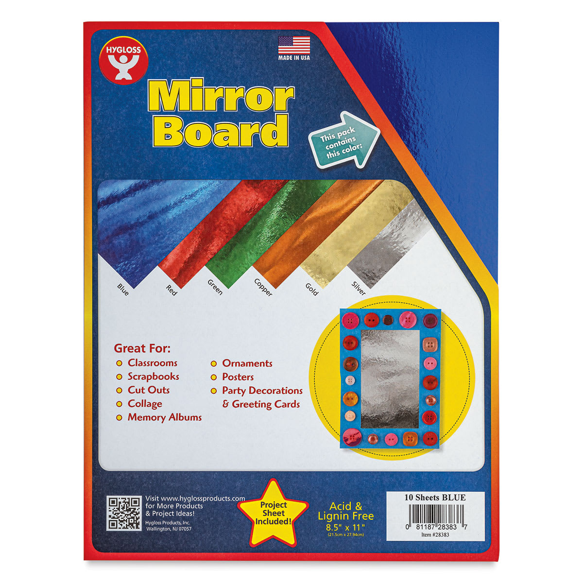 Mirror Boards - 8-1/2" x 11", Blue, 10 Sheets