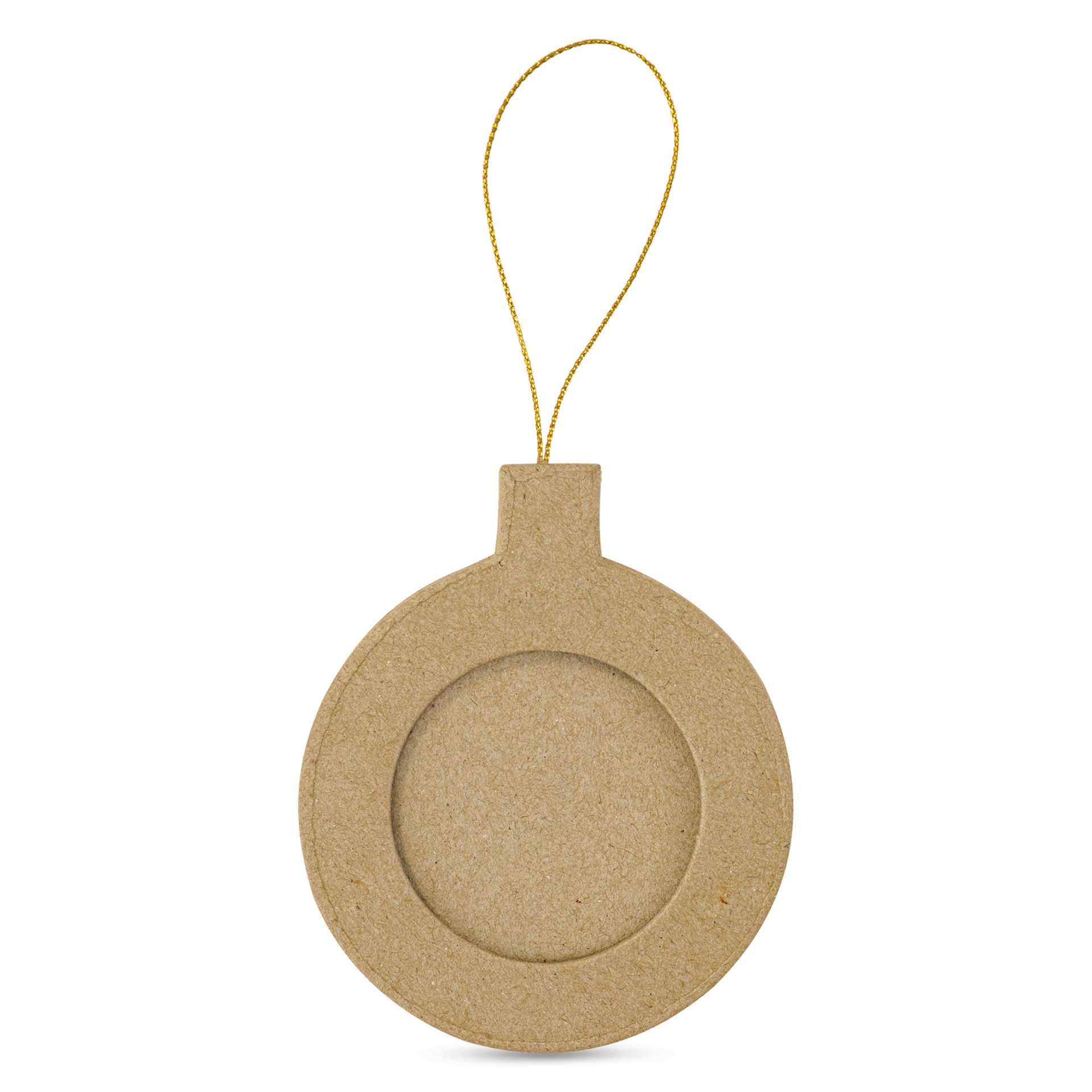 Decopatch Paper Mache Ornament - Round Christmas Ball Frame, front