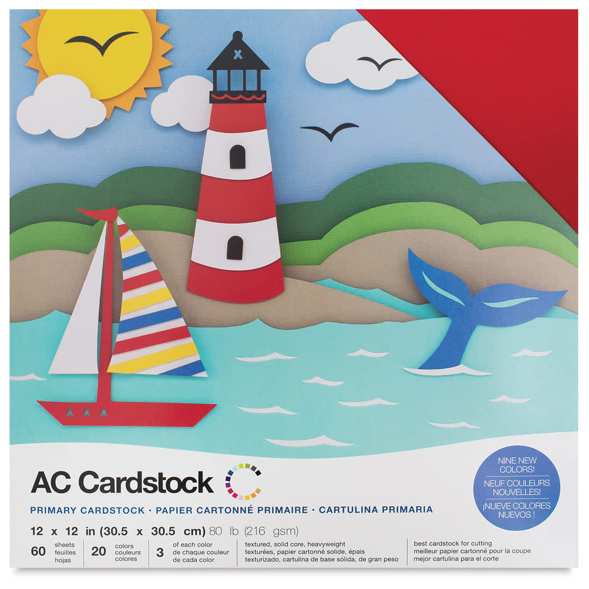 AC Cardstock Paper Packs - Front of Primary Colors package