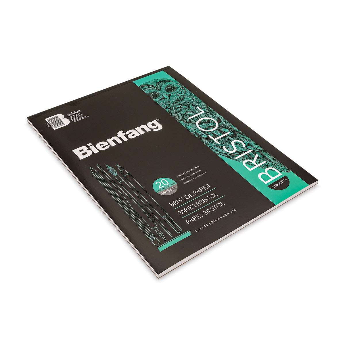 Bienfang Bristol Pad - 11" x 14", Smooth, 20 Sheets, laid out