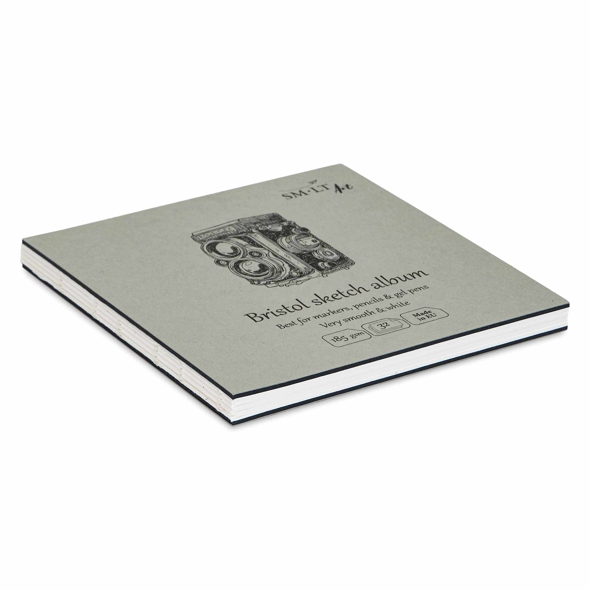 SMLT Art Layflat Bristol Pad, laying flat showing binding