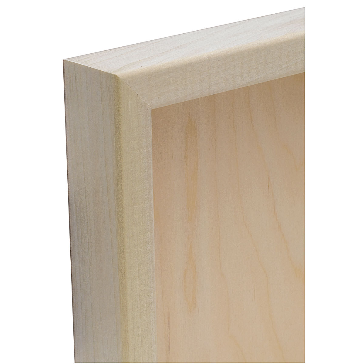 American Easel Wood Painting Panels - Closeup of corner of back of Extra Deep profile panel
