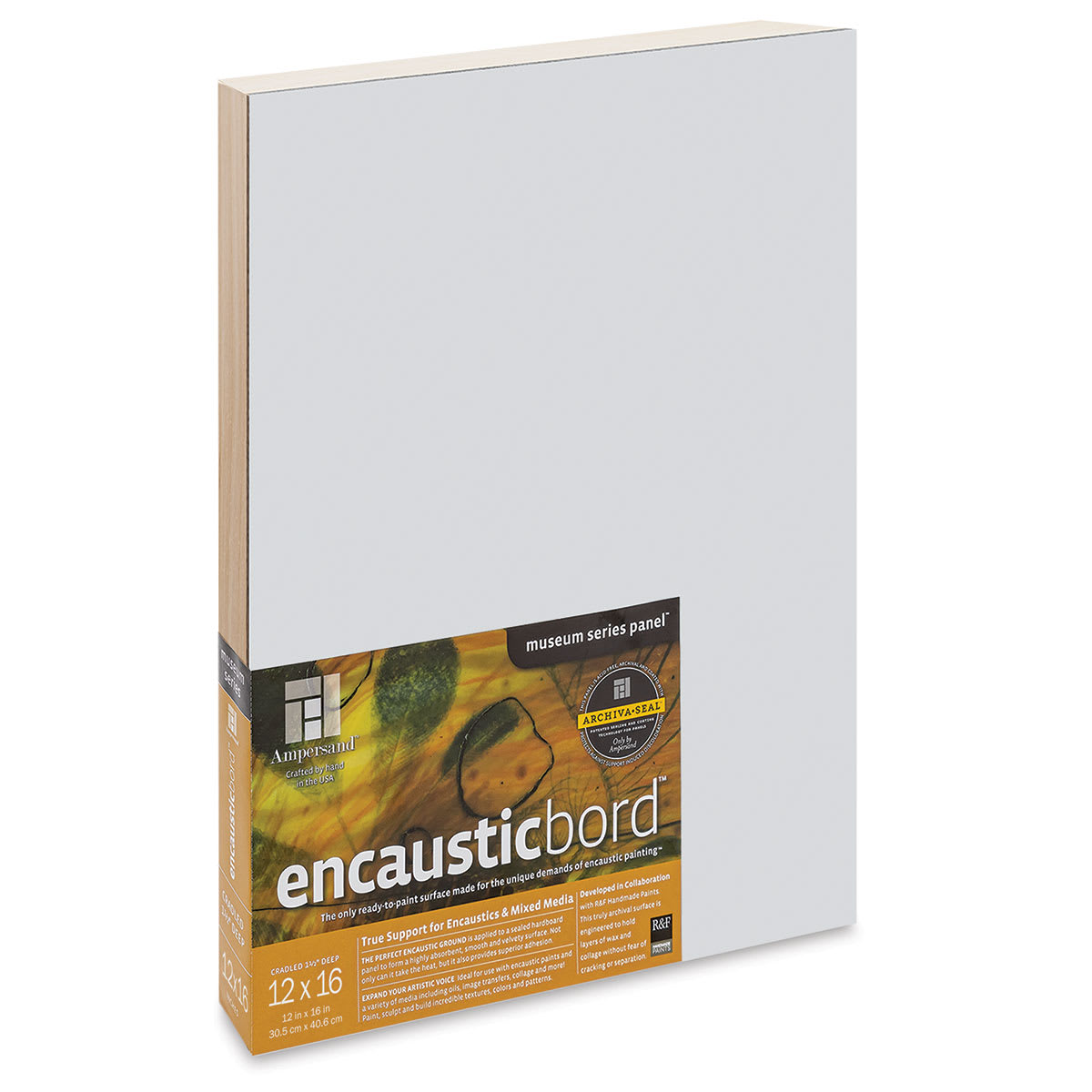 Ampersand Encausticbord - 12" x 16" x 1-1/2", Cradled
