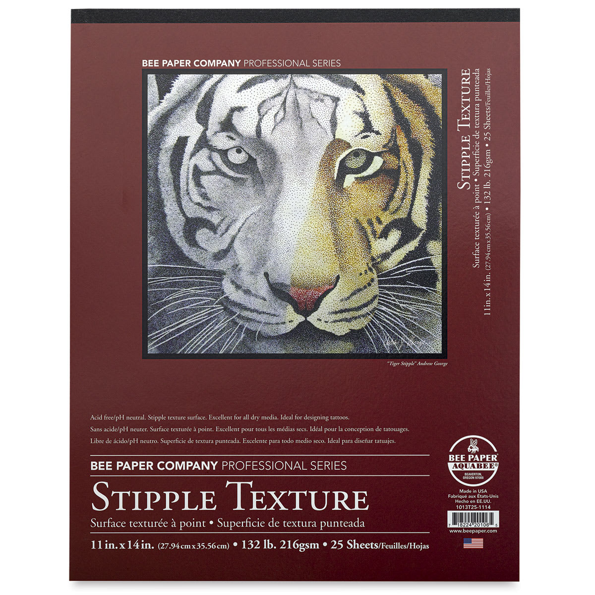 Bee Paper Stipple Paper Pad - 11" x 14", 25 Sheets
