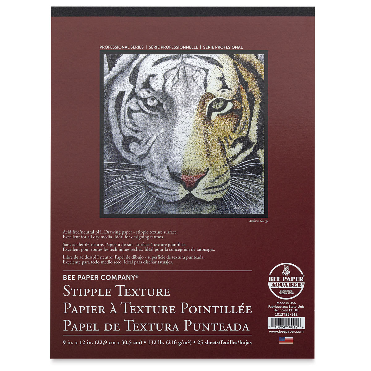 Bee Paper Stipple Paper Pad - 9" x 12", 25 Sheets