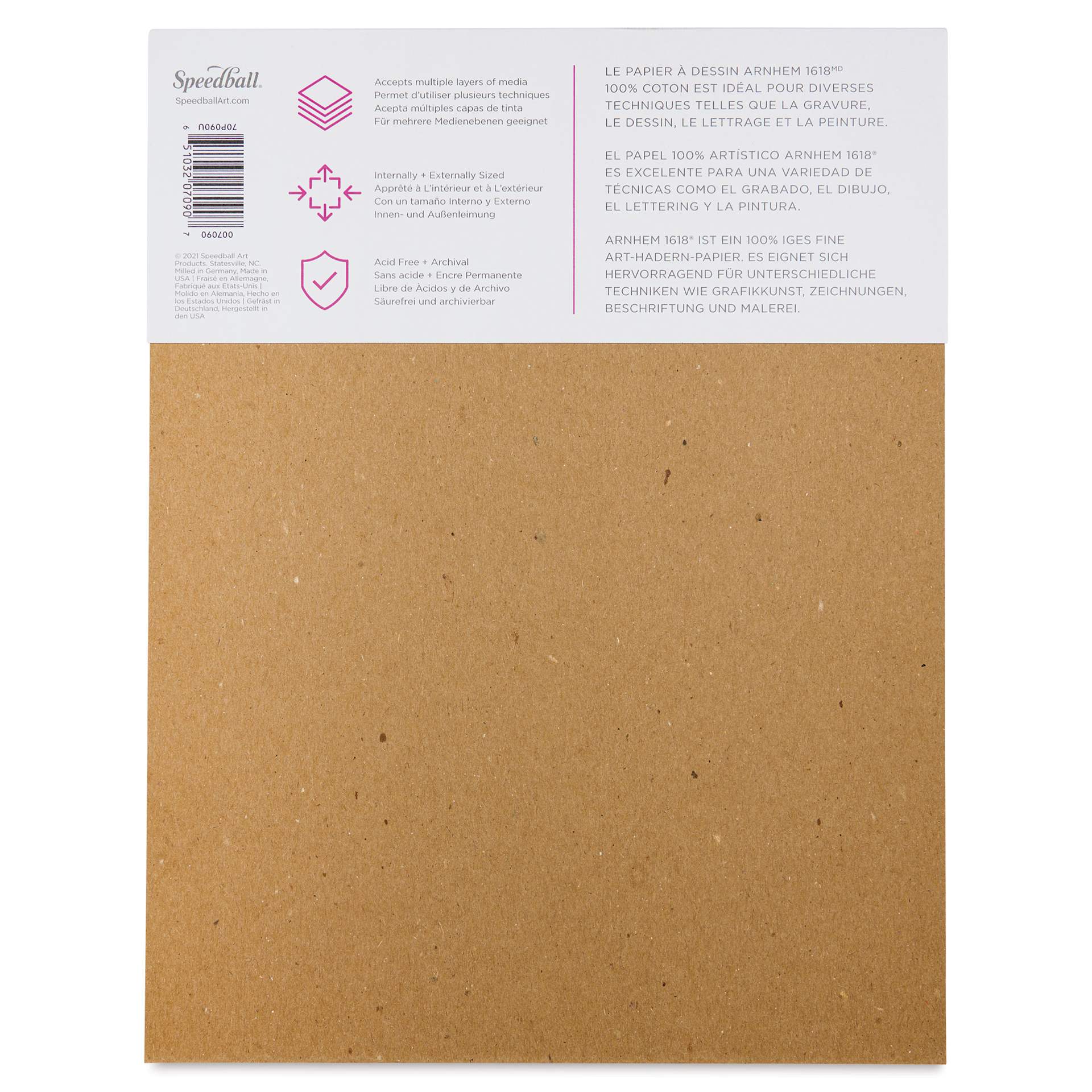Arnhem 1618 Paper Pad by Speedball - White, 8-1/2" x 11", 20 sheets, back cover