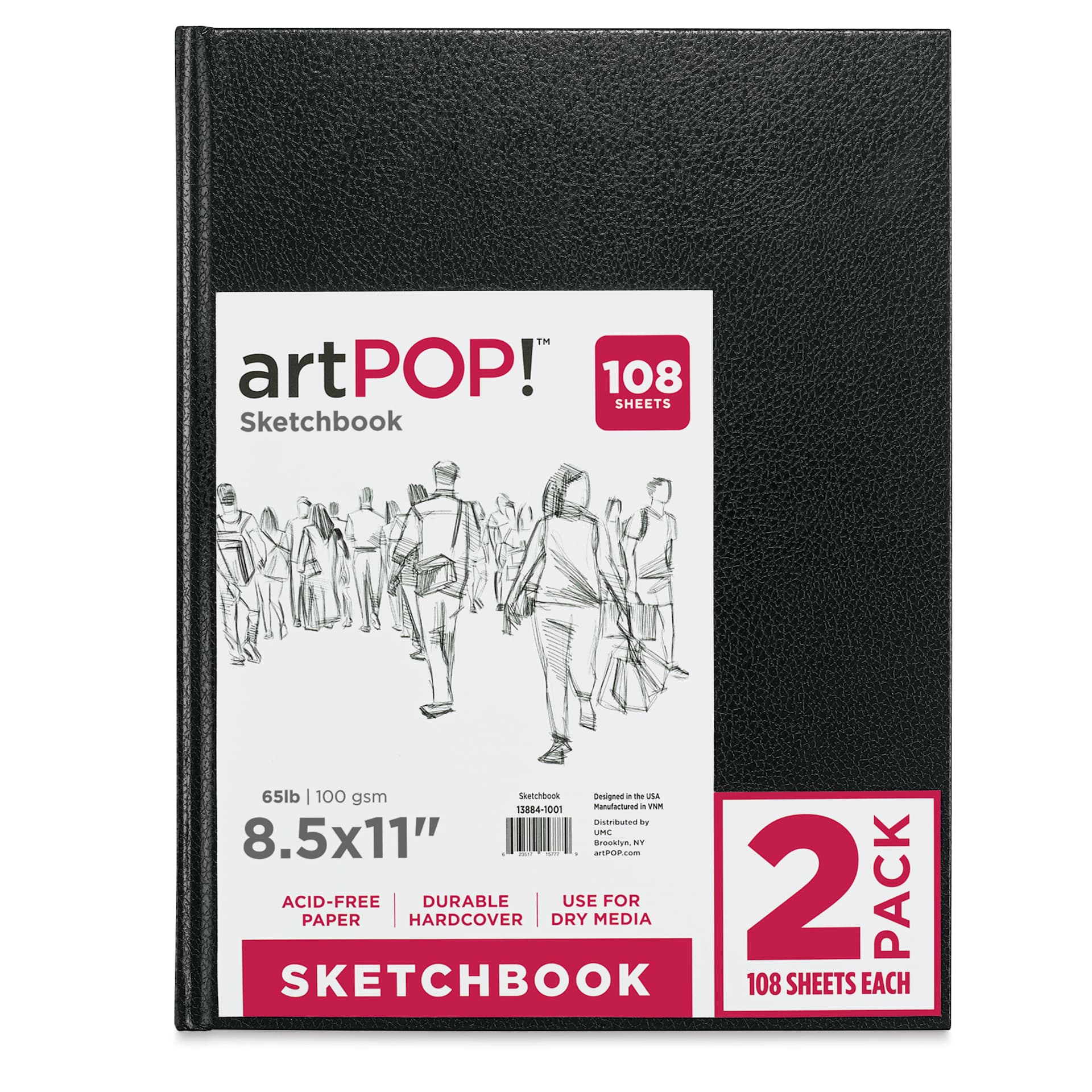 artPOP! Hardbound Sketchbooks - 8-1/2" x 11", Pkg of 2 (front of sketchbook)