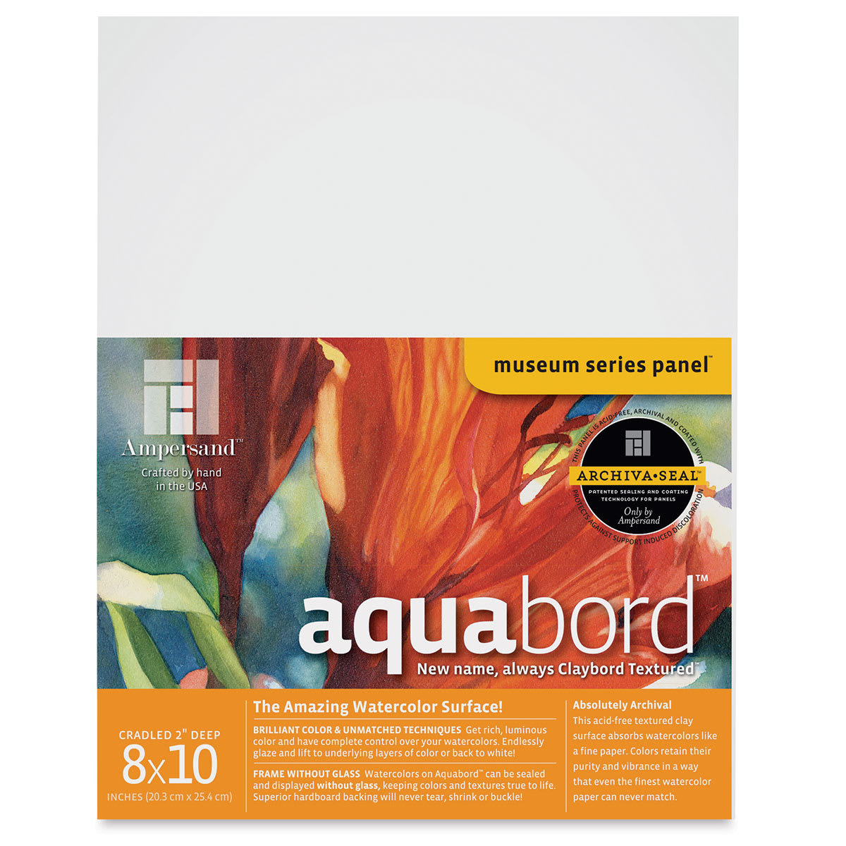 Ampersand Aquabord Panel - 8" x 10", 2" Deep Cradled