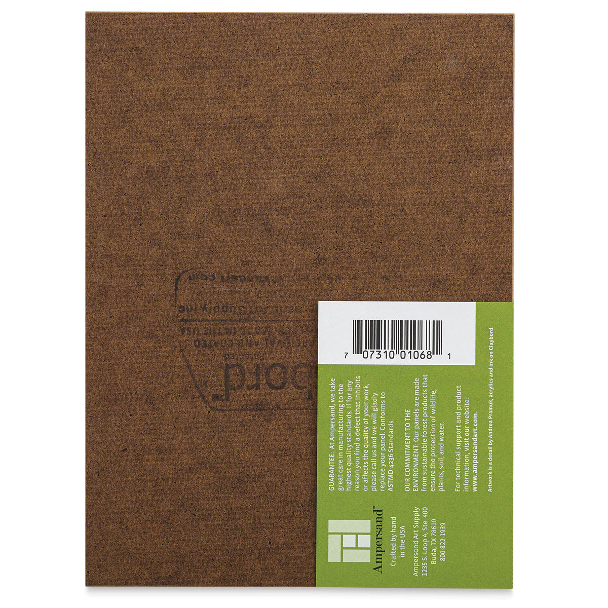 Ampersand Claybord - 6" x 8", 1/8" Flat, Pkg of 3 (back of a panel)