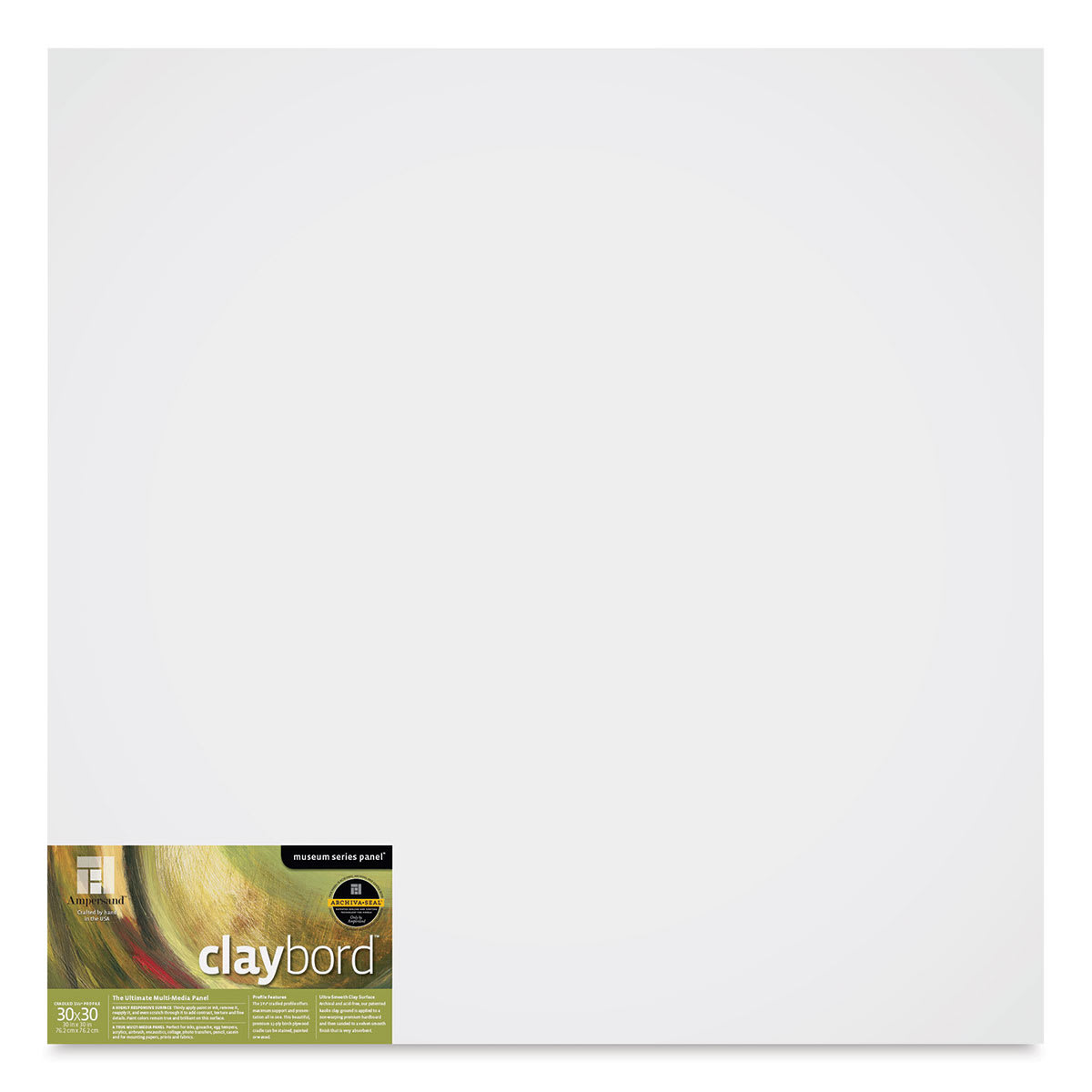 Ampersand Claybord - 30'' x 30'', 1-1/2'' Cradled