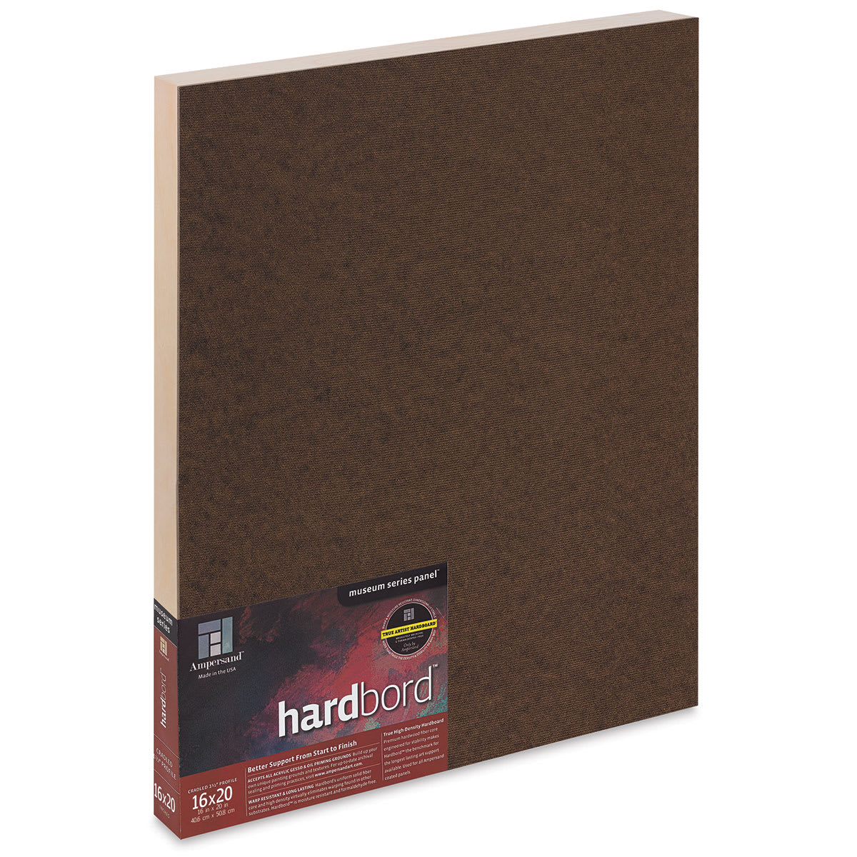 Ampersand Hardbord Panel - 16" x 20", 1-1/2" Cradled