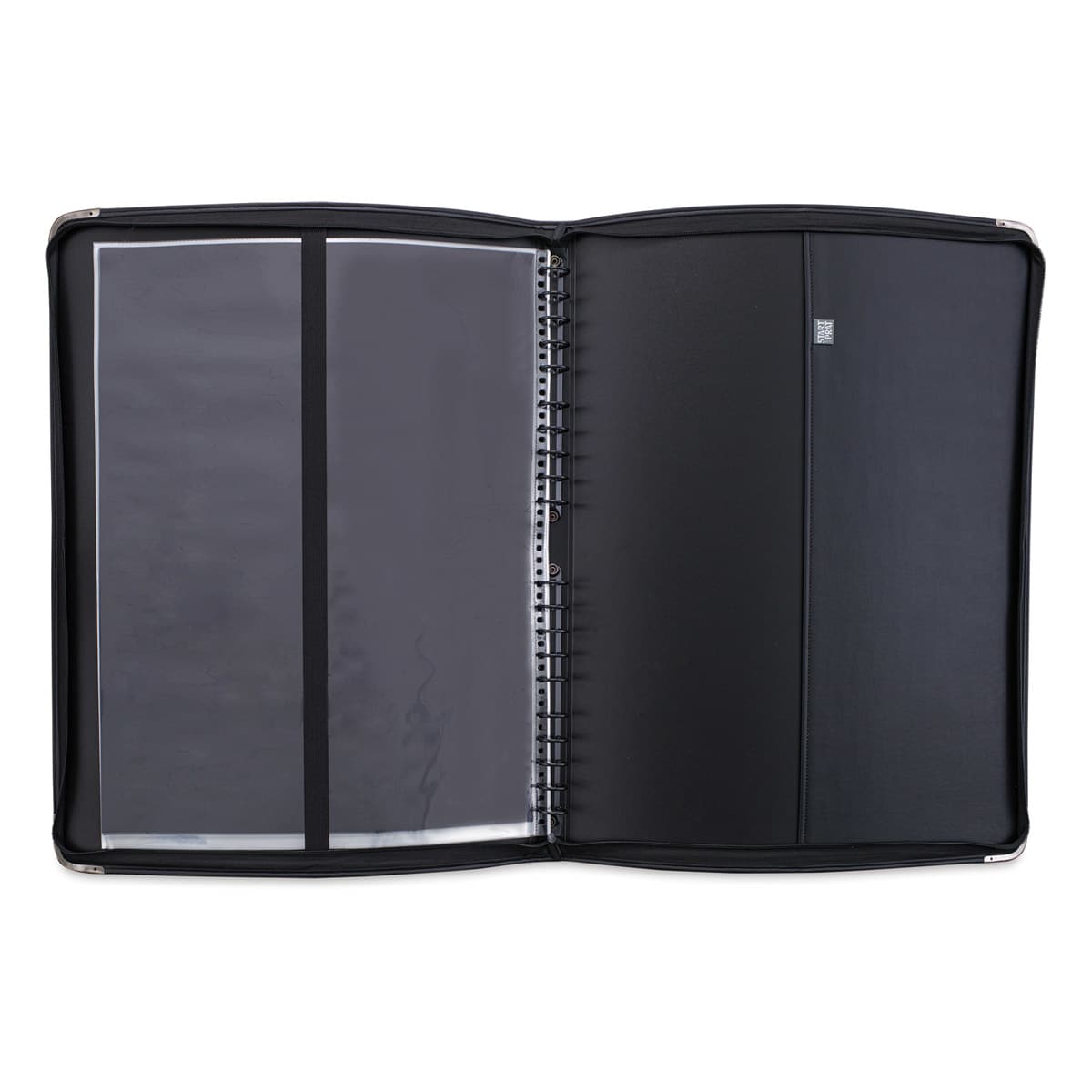 Prat Start 2 Presentation Case - 24'' x 18'' (case open, showing the multi-rings and sleeves)