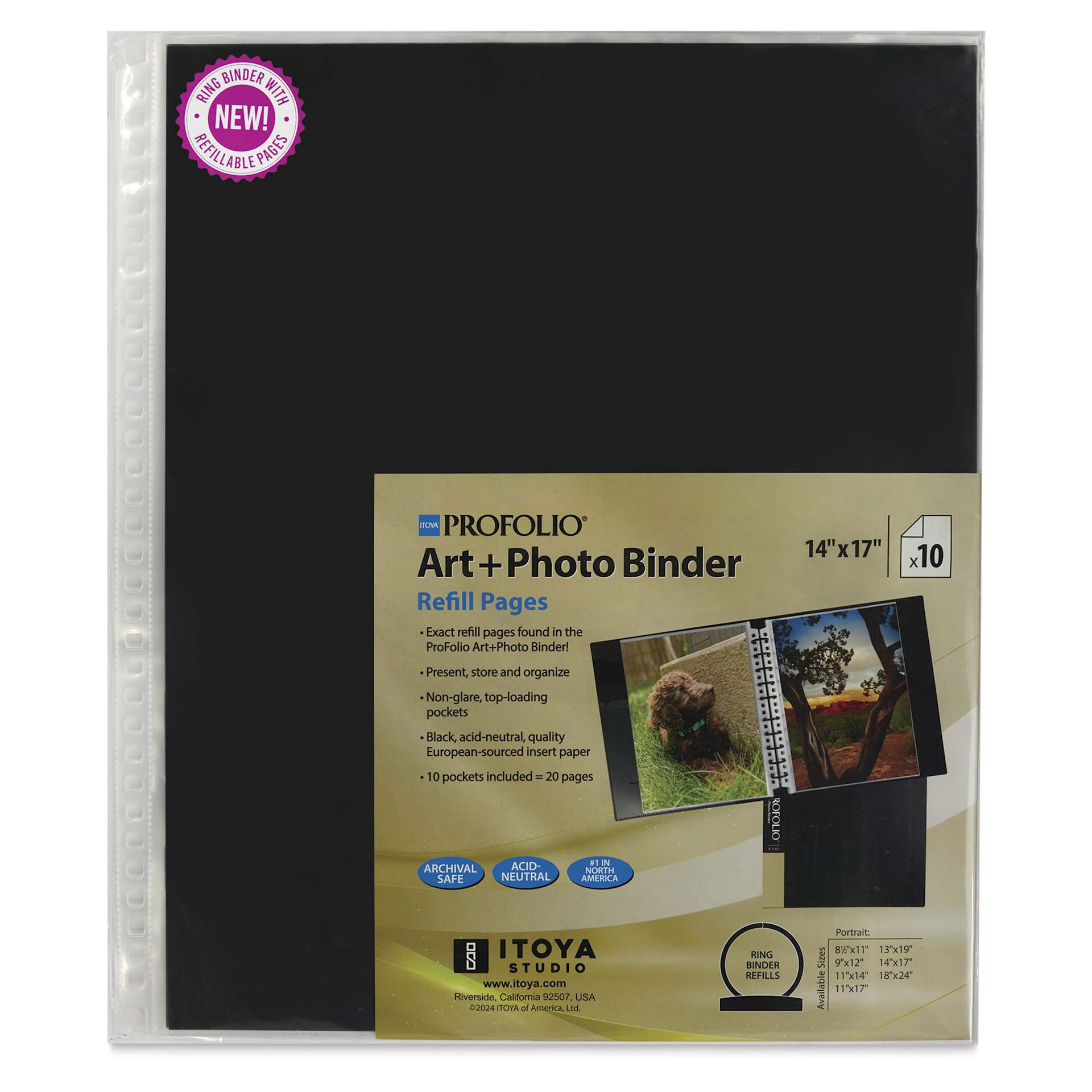 Itoya Superclear Refill Pages - 14" x 17", Pkg of 10, front of packaging