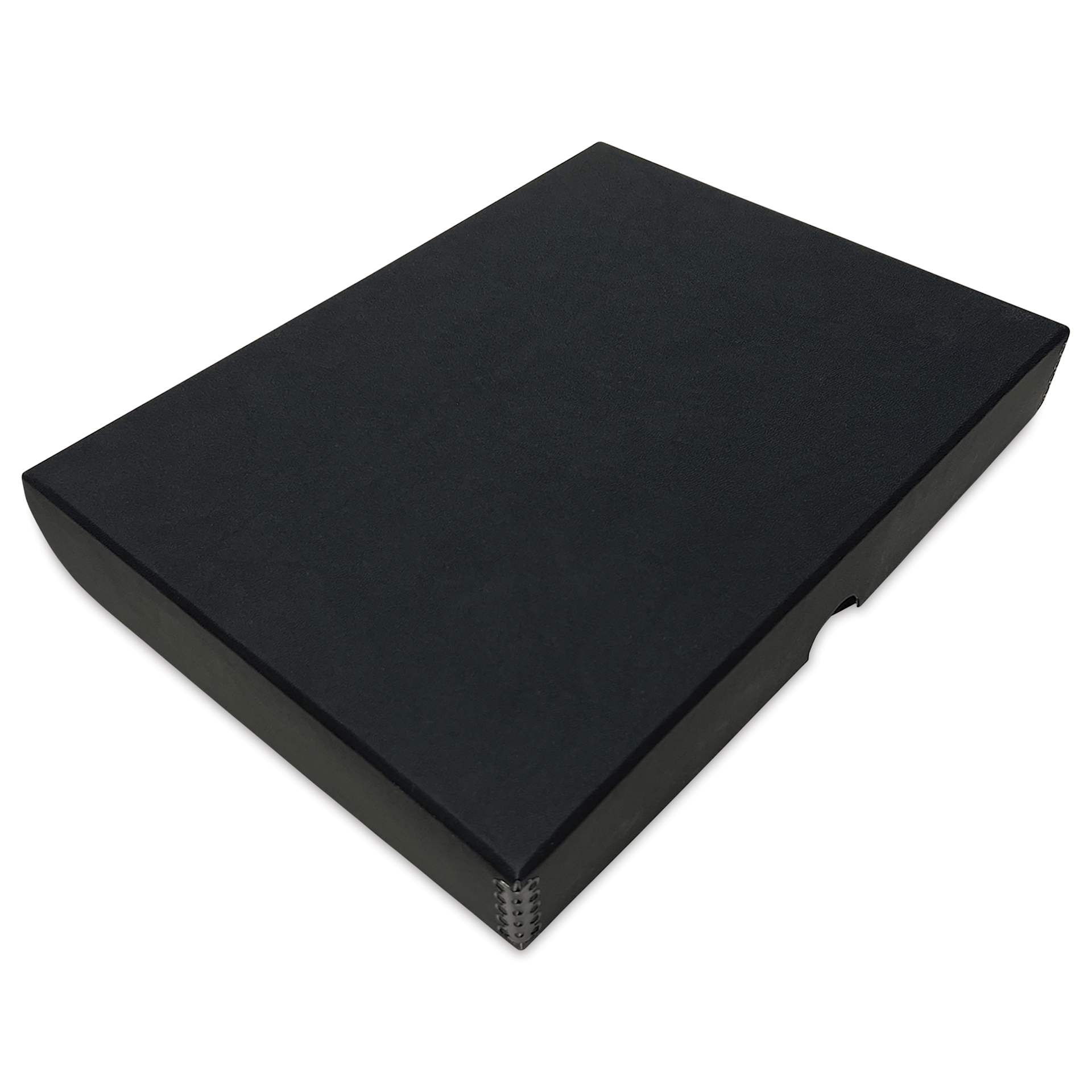 Lineco Folio Archival Storage Box - Black, Faux Leather, 9" x 12", top