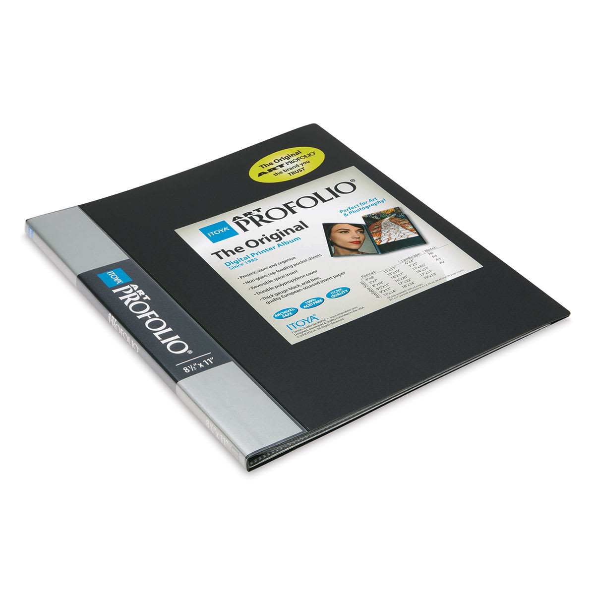 Itoya I-Series Art Profolio - 8 1/2" x 11", Black, Portrait, 12 Pages