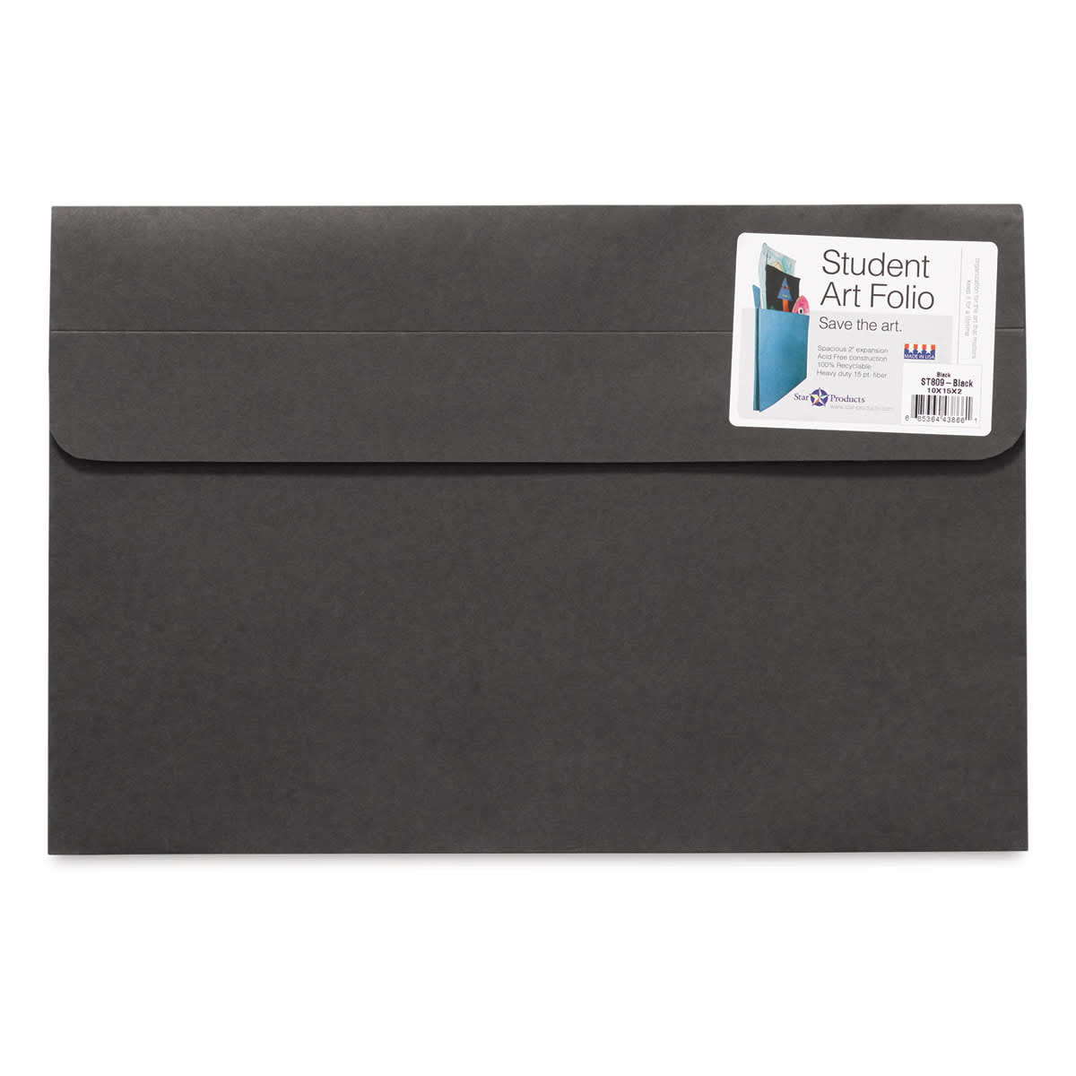 Star Products Student Art Folio - Black, 10" x 15"