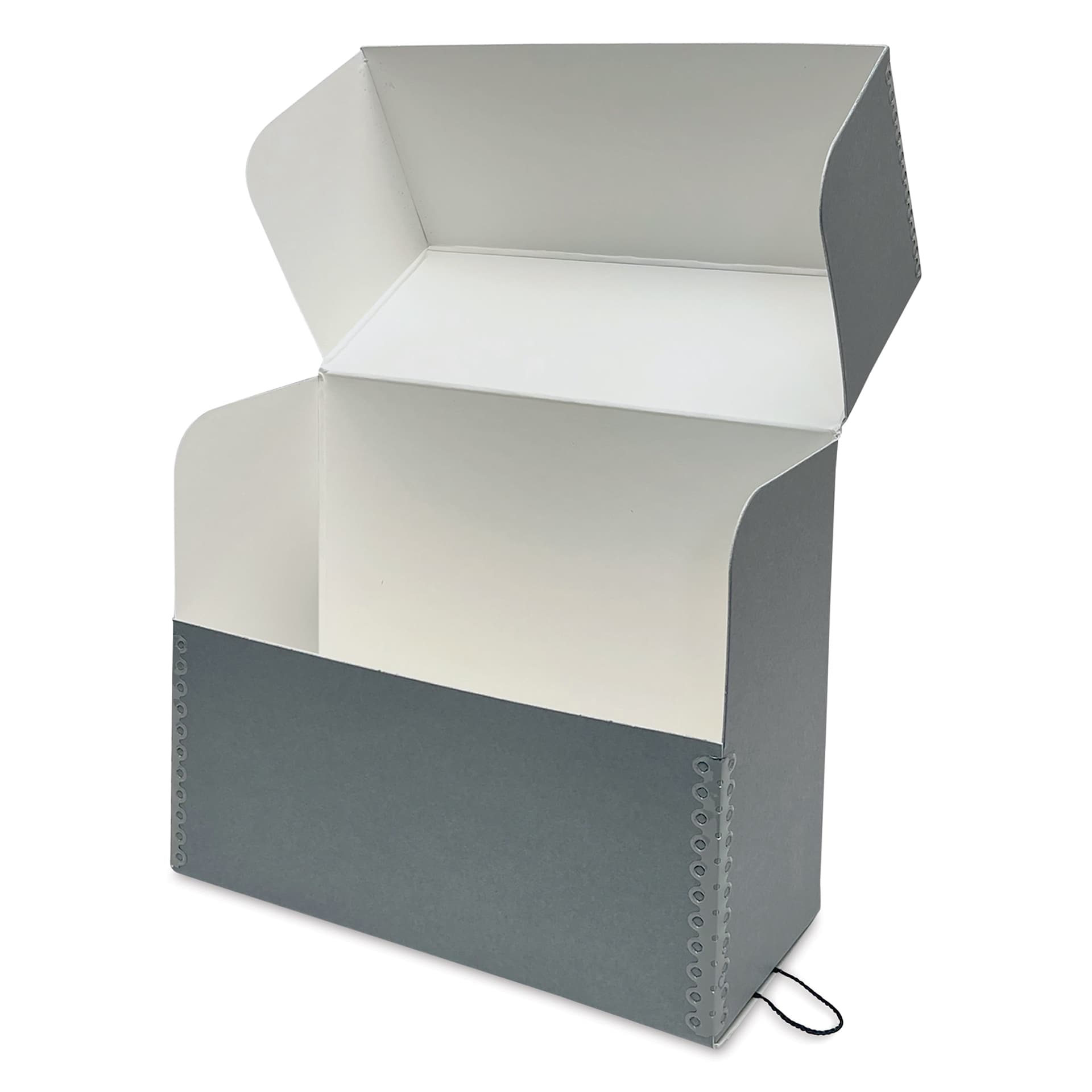 Lineco Archival Document Storage Case - Blue Gray, 12-1/2" x 10-1/2" x 5" (open)