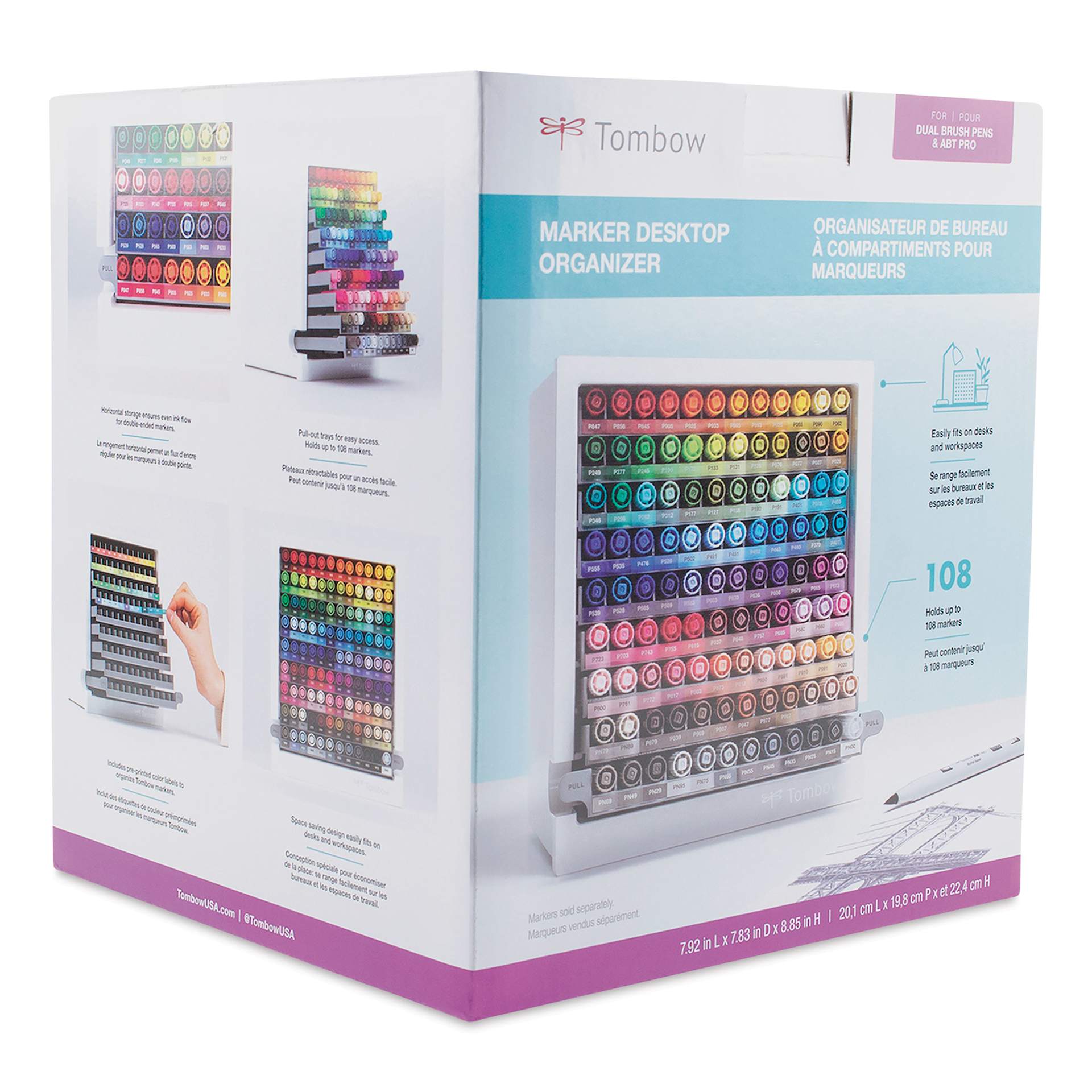 Tombow Marker Desktop Organizer (front of packaging, angled-view)